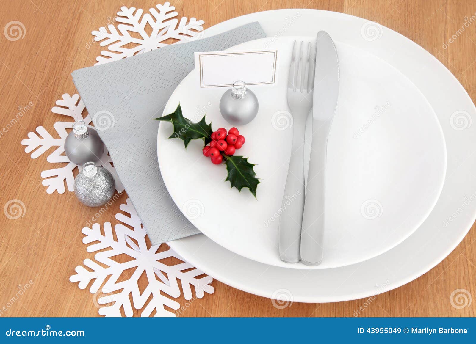 Christmas Dinner Place Setting Stock Image - Image of meal, traditional