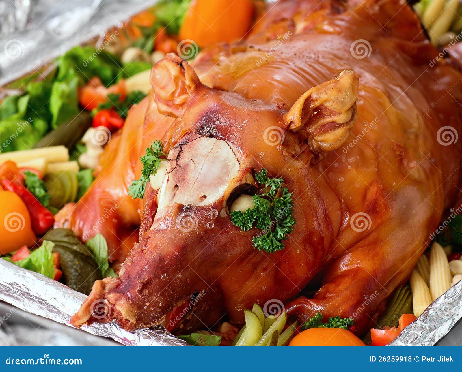 Christmas Dinner. Roast Pork Stock Photo Image of delicious, animal