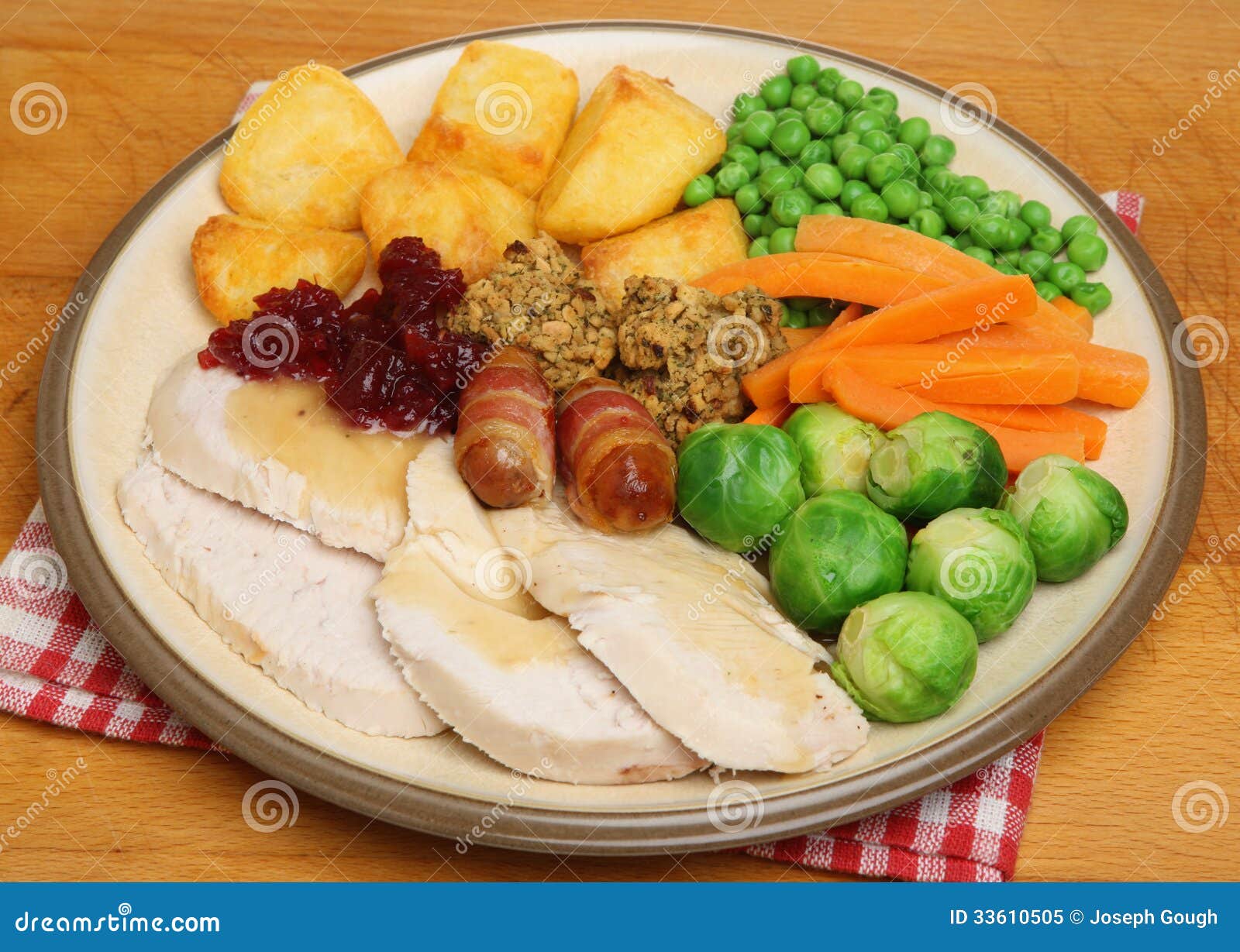 Christmas Dinner Of Roast Turkey Royalty Free Stock Photo - Image: 33610505