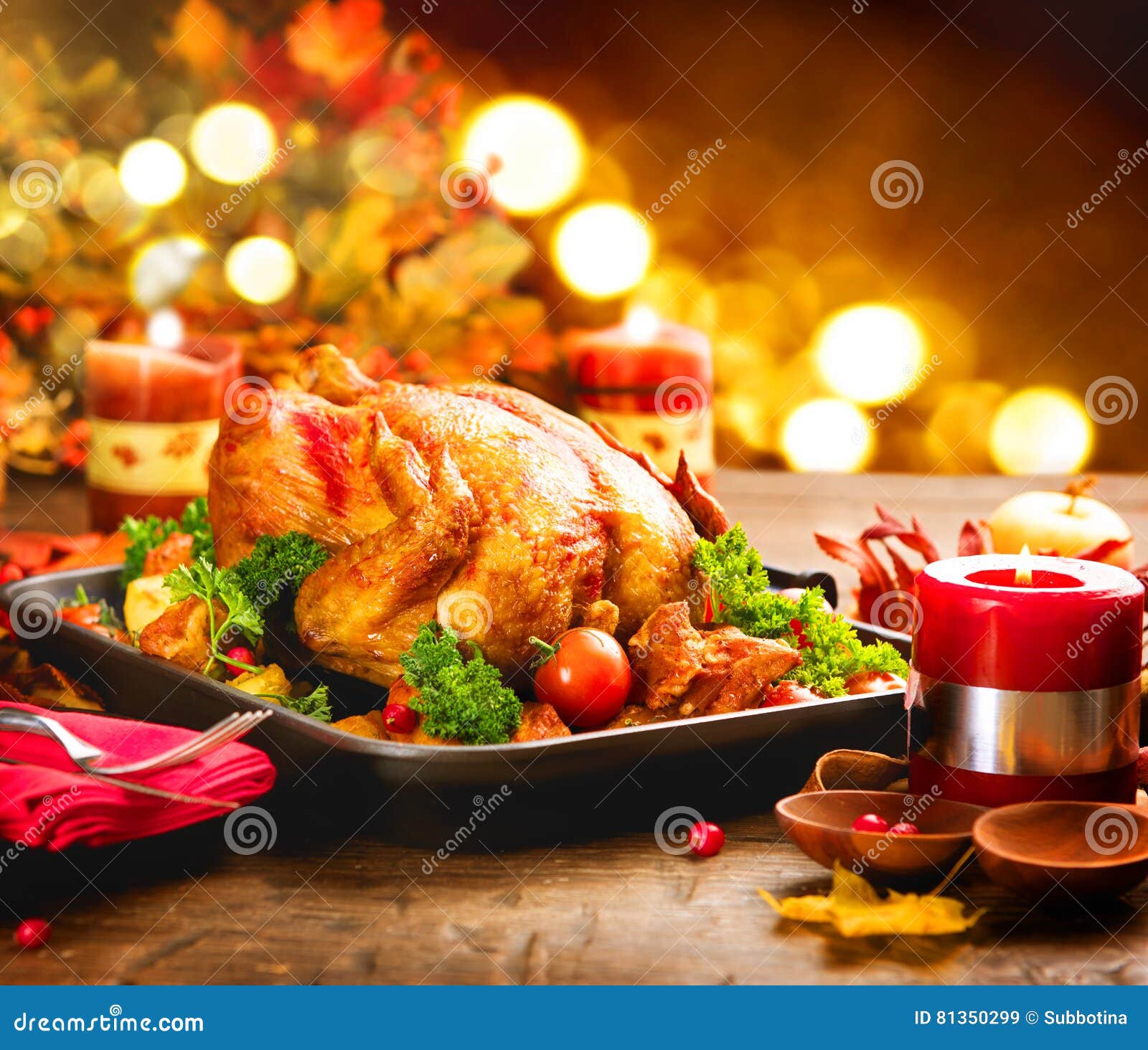 christmas dinner. roasted turkey. winter holiday table