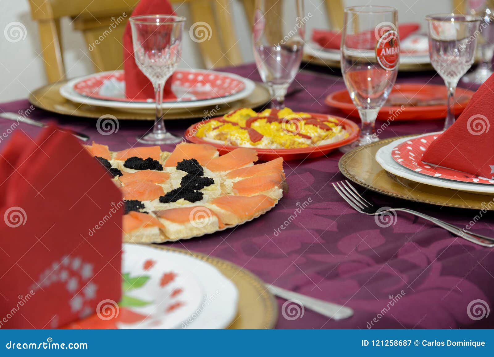 Christmas Dinner Table Typical in Spain Stock Image - Image of