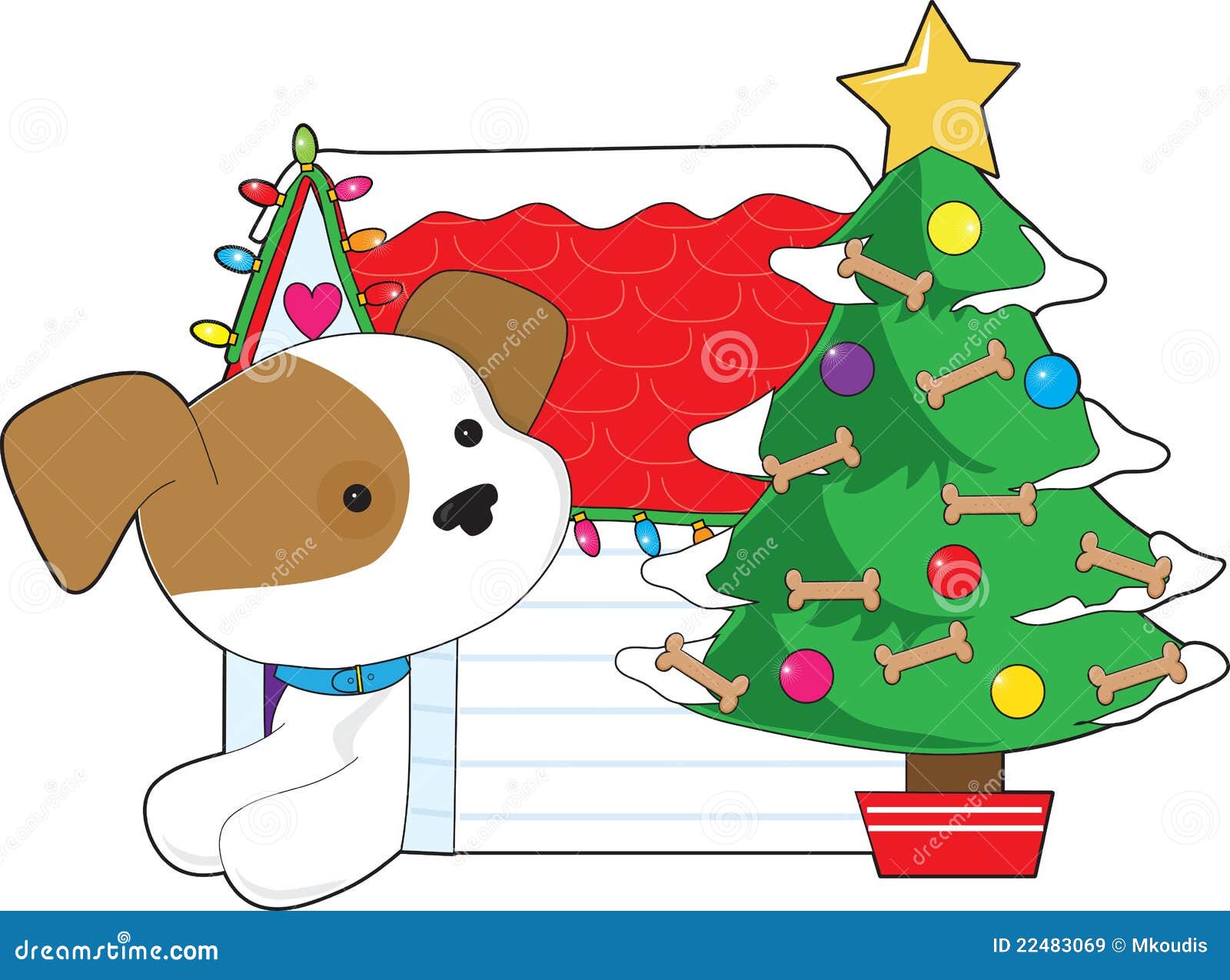 Christmas Dog House stock illustration. Illustration of star 22483069
