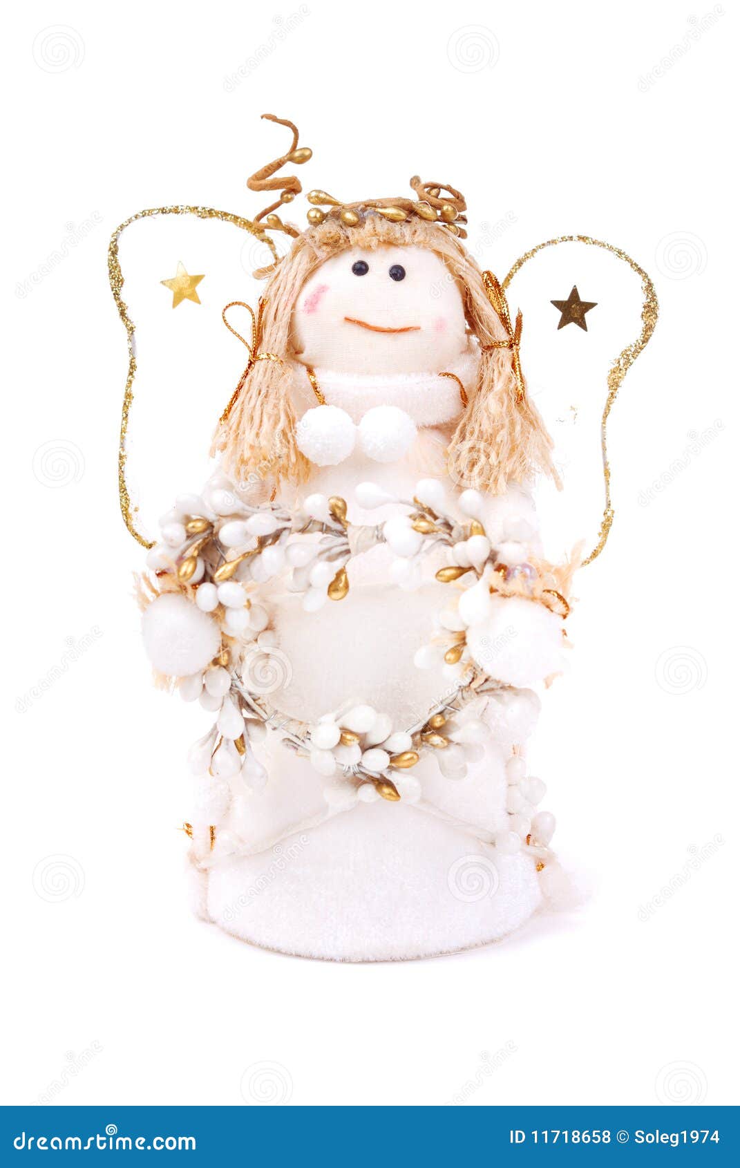 Christmas Doll an Angel on White Stock Photo Image of doll, holiday 11718658