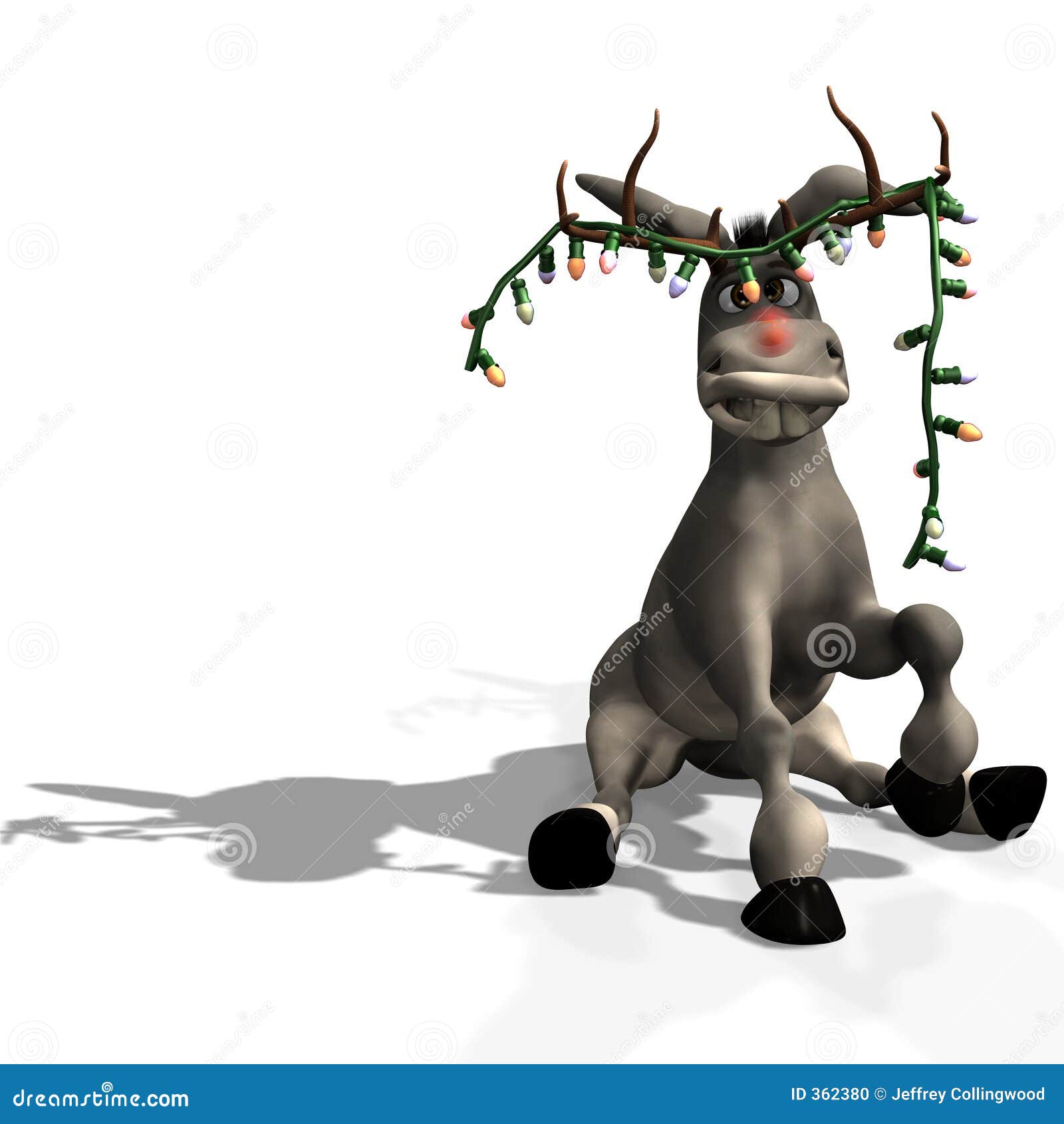 Christmas Donkey stock illustration. Illustration of green 362380