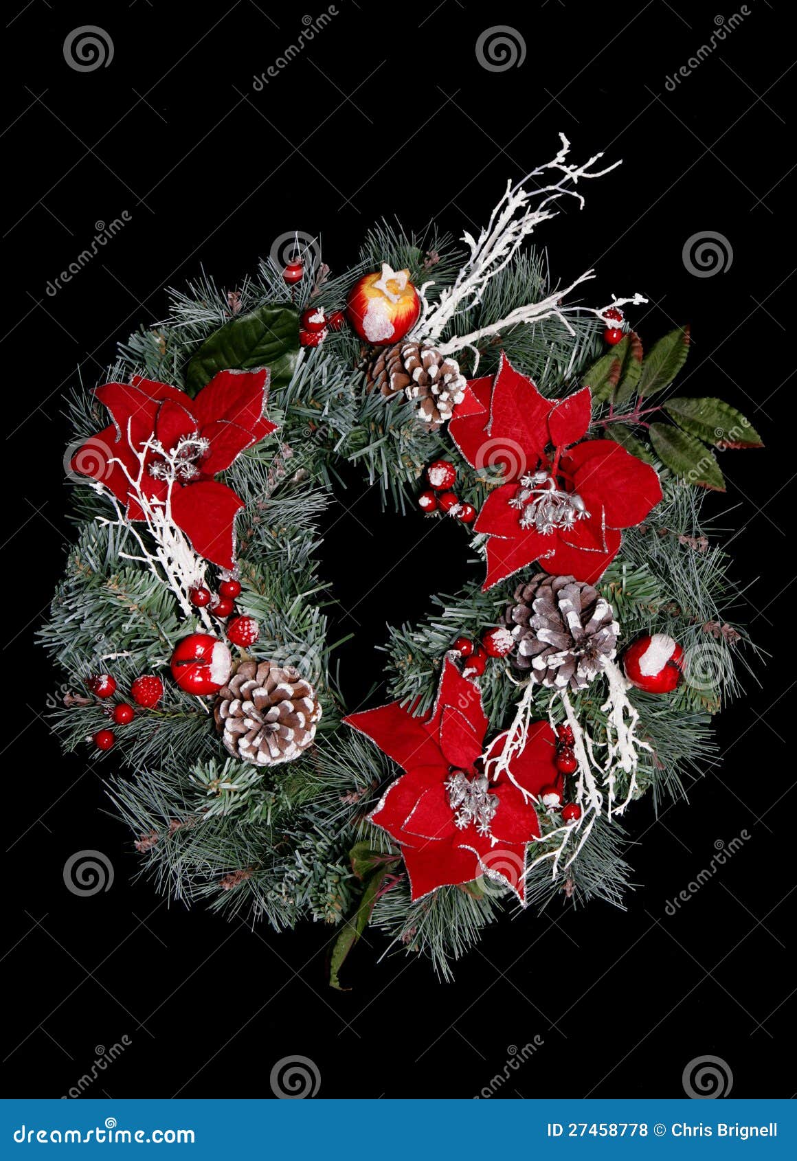 Christmas door reef stock photo. Image of decoaration 27458778