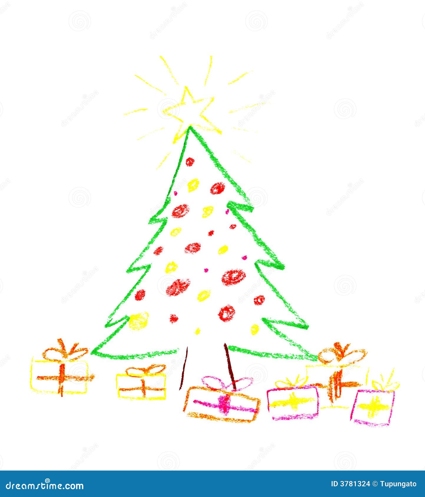 Christmas drawing stock illustration. Illustration of colorful 3781324