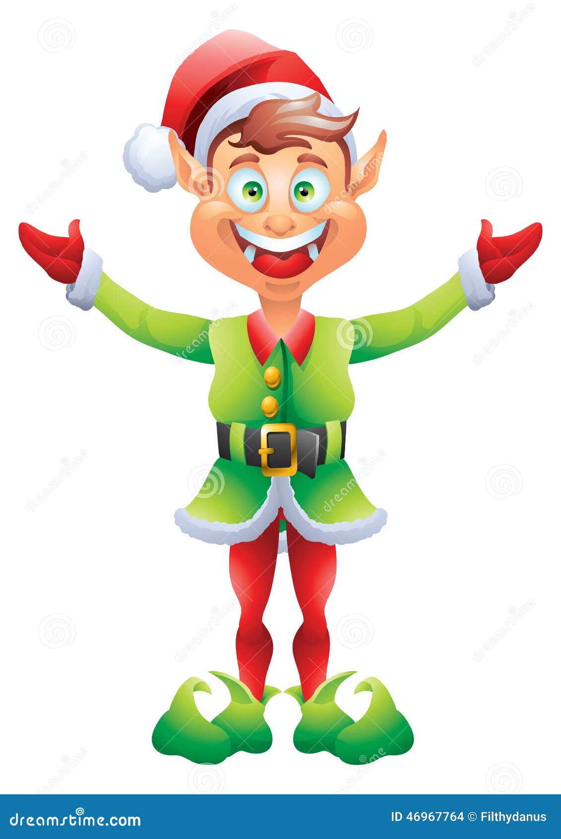 Christmas Elf With Open Hands Stock Vector Image 46967764