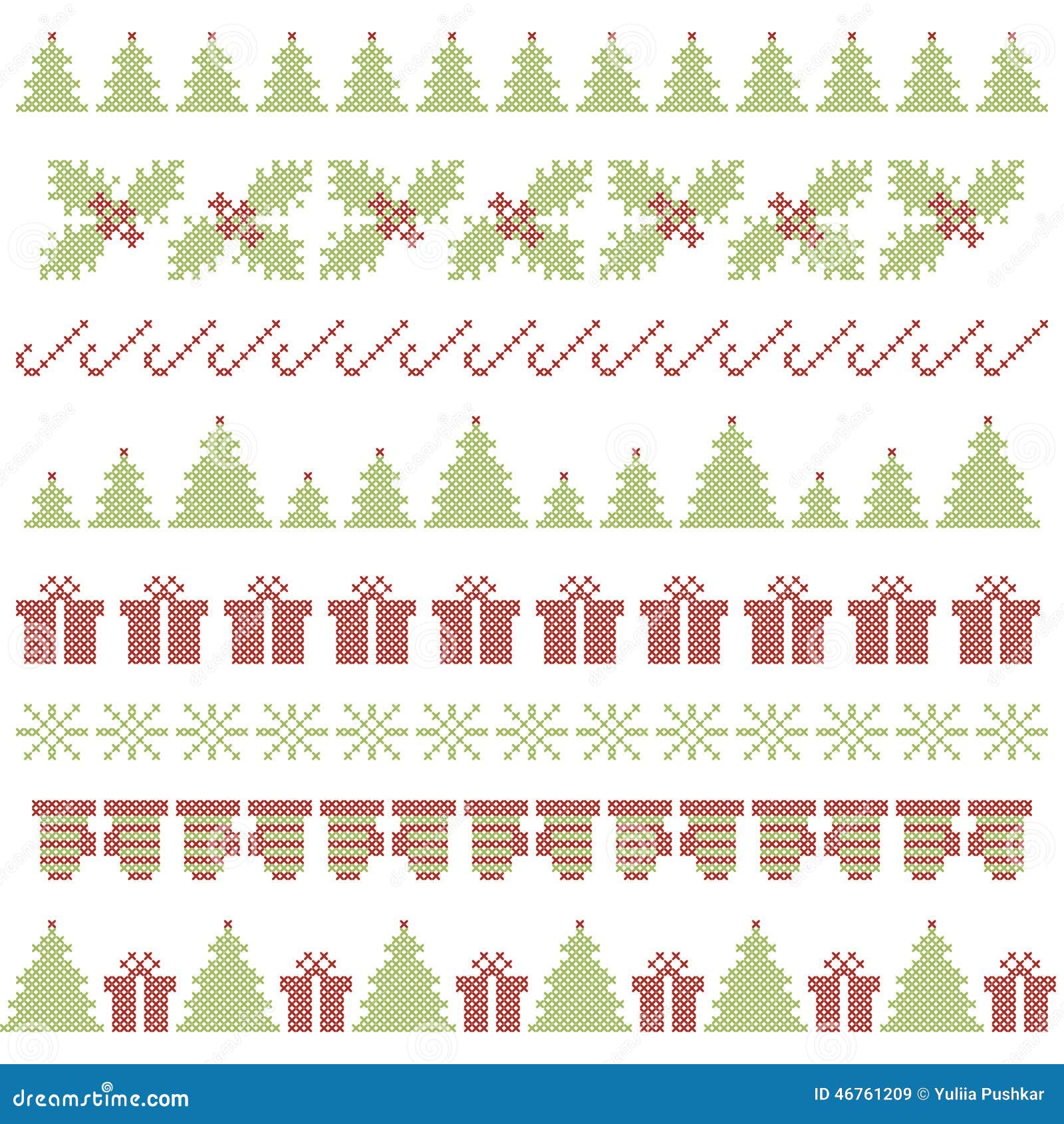 Christmas Embroidering Elements Stock Vector - Image: 46761209