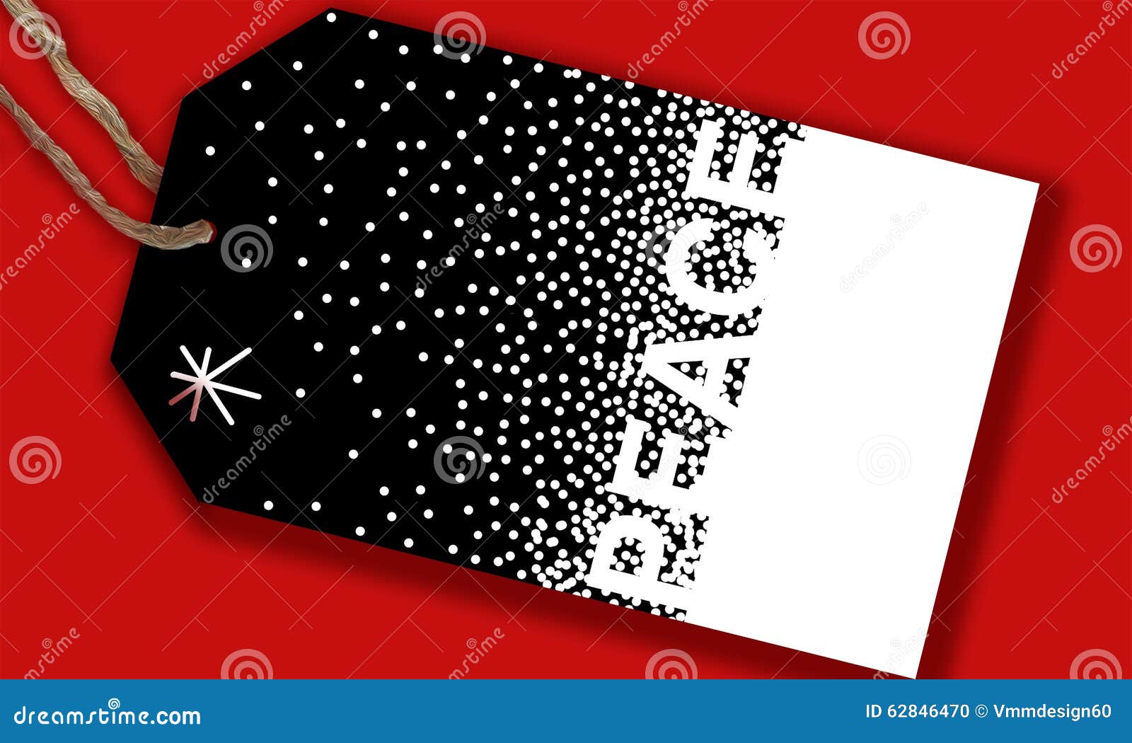 christmas eve card hangtag peace on a starry night design on a red