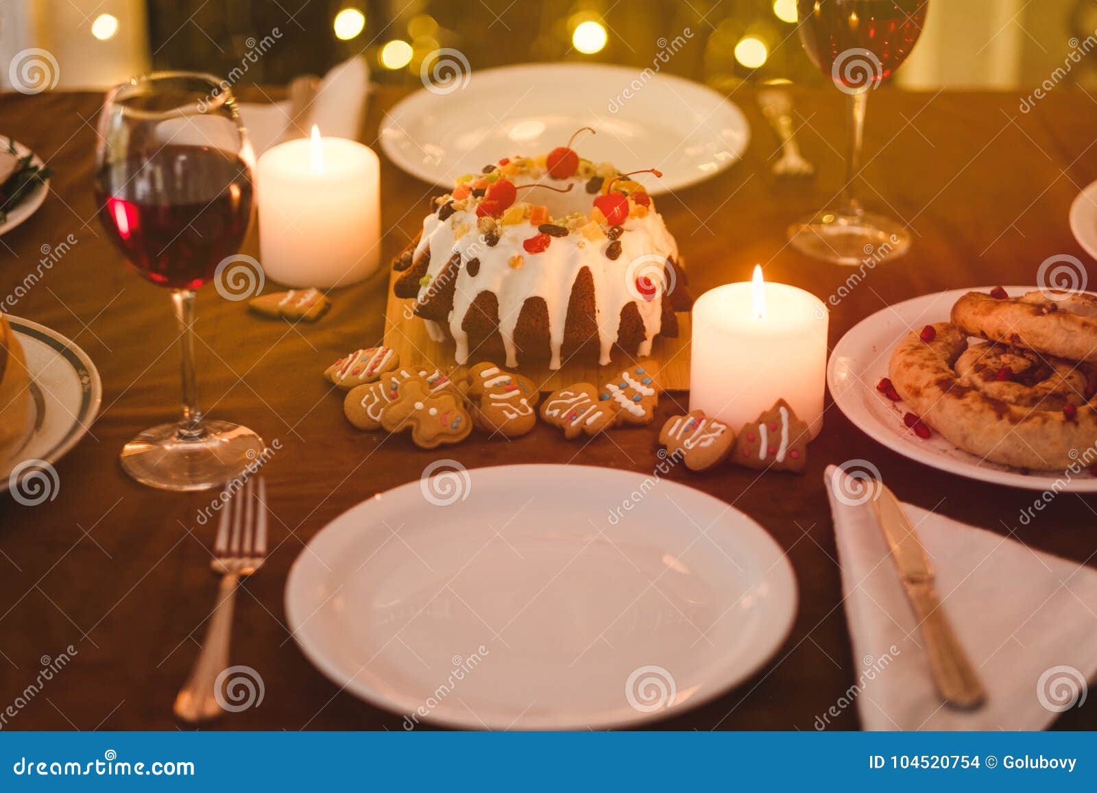 Christmas Eve Festive Family Dinner Stock Photo Image Of