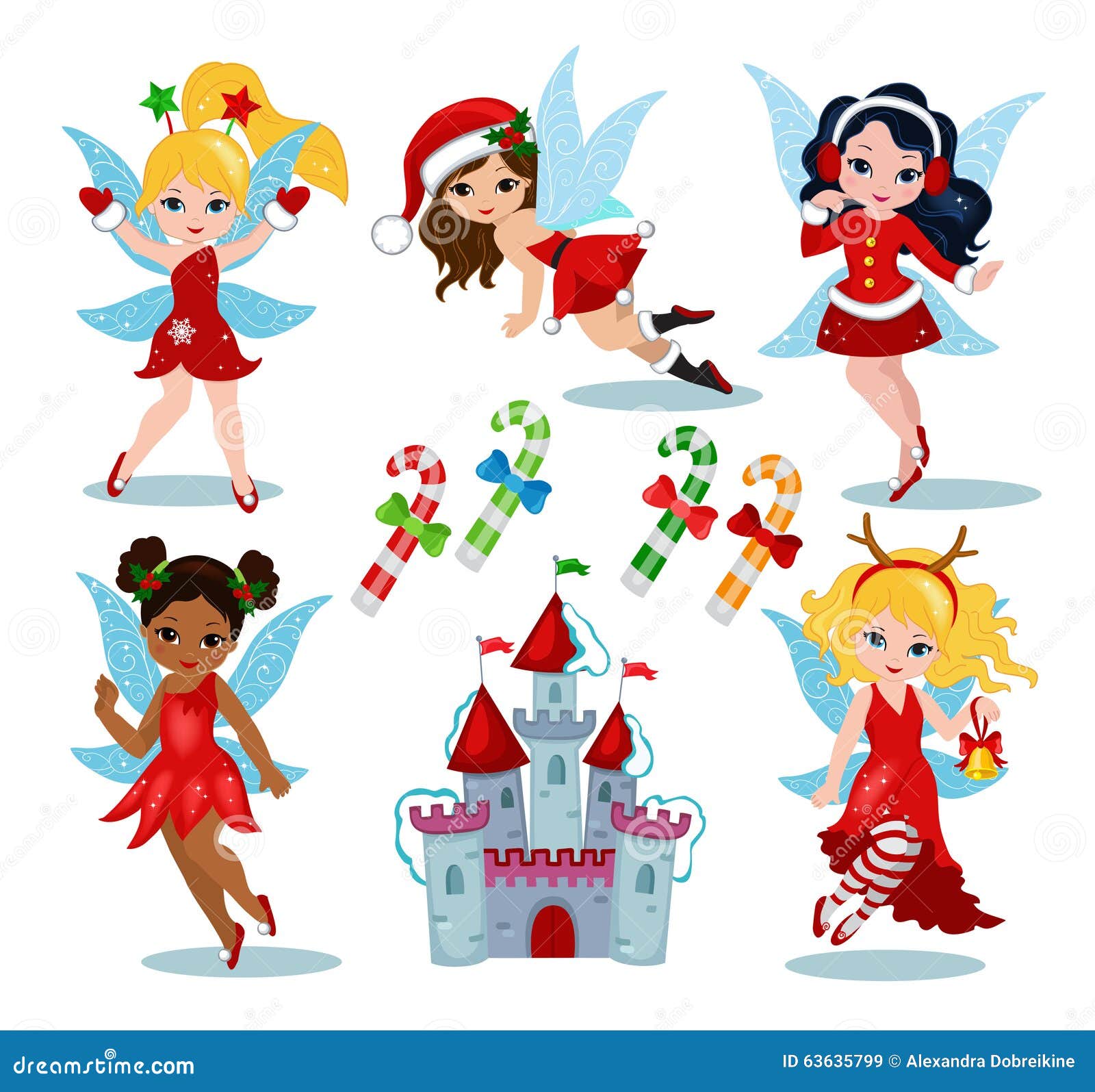 Download Christmas Fairy Winter Collection.Vector Illustration ...