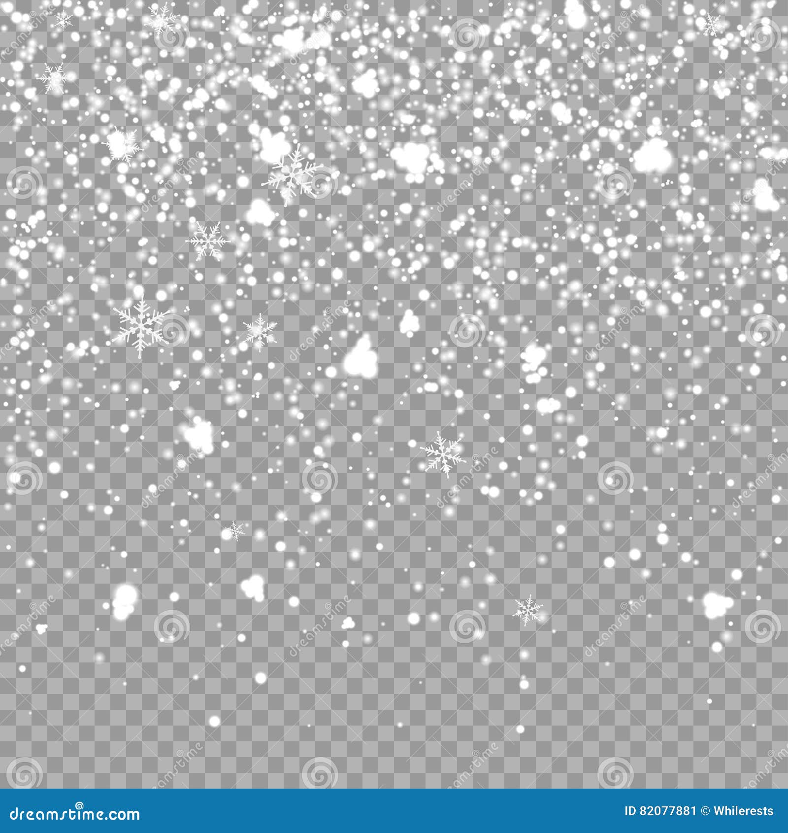christmas falling snow overlay on transparent background. snowflakes storm layer. pattern for . snowfall
