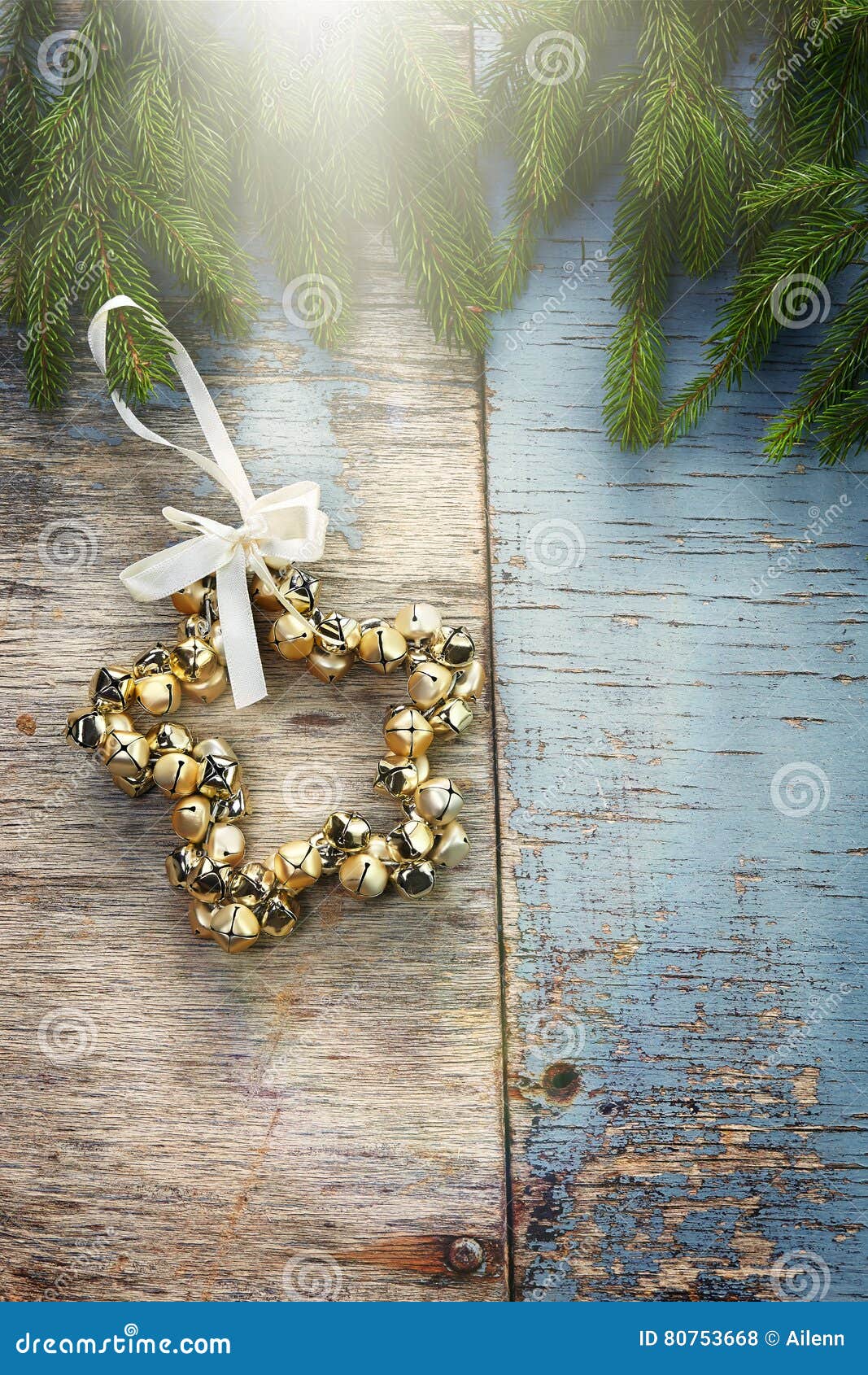 Christmas Festive Background with Christmas Decorations and Fir Stock ...