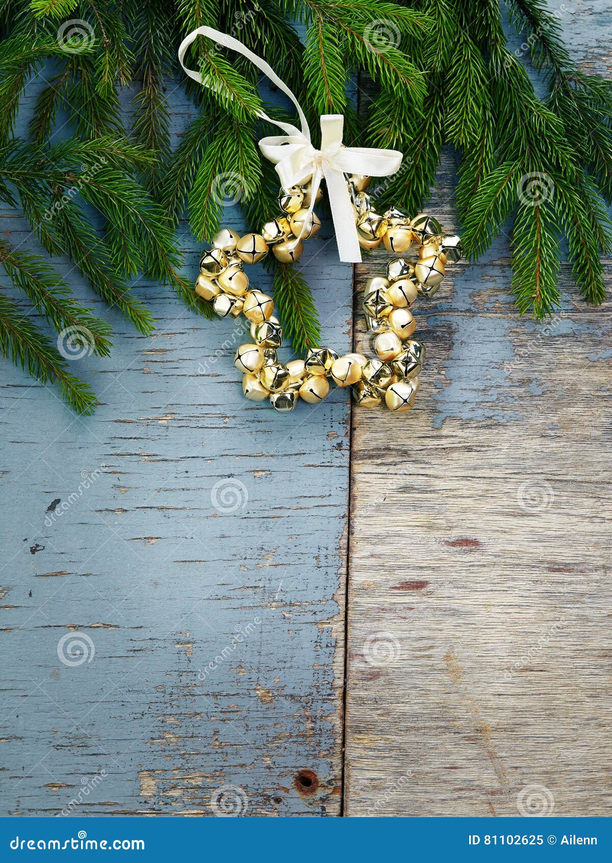 Christmas Festive Background with Christmas Decorations and Fir Stock ...