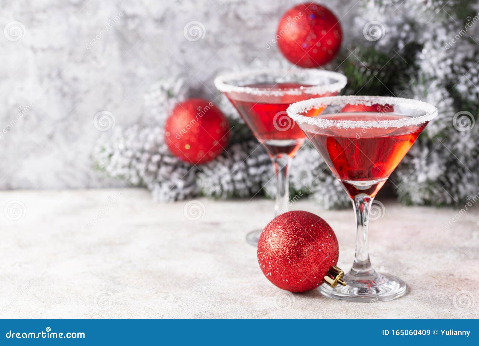 Christmas Festive Cocktail Red Martini Stock Image Image of food