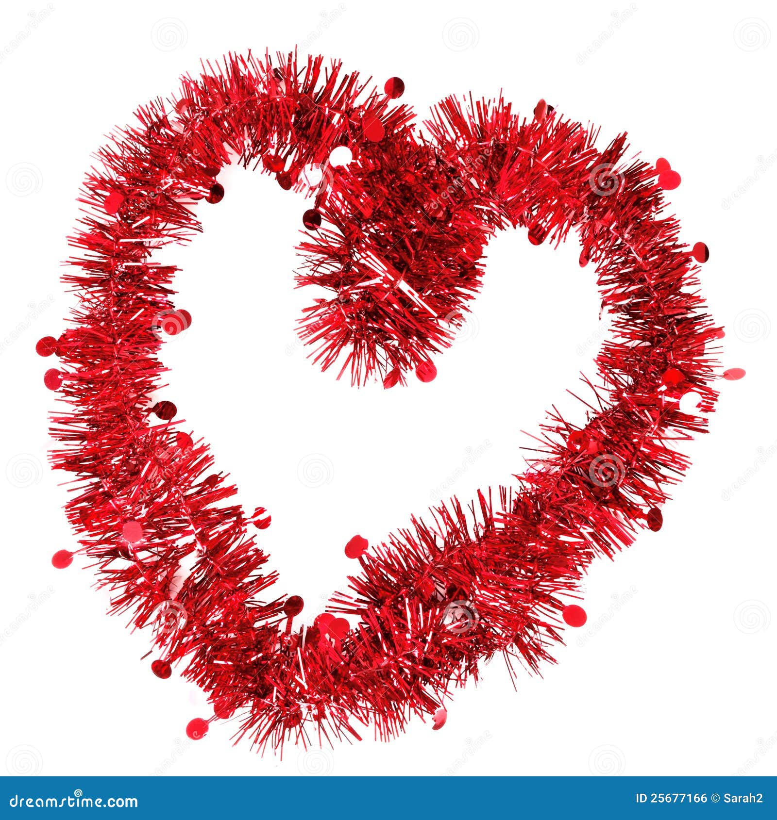 Christmas or Festive Red Tinsel Heart Frame Stock Photo Image of
