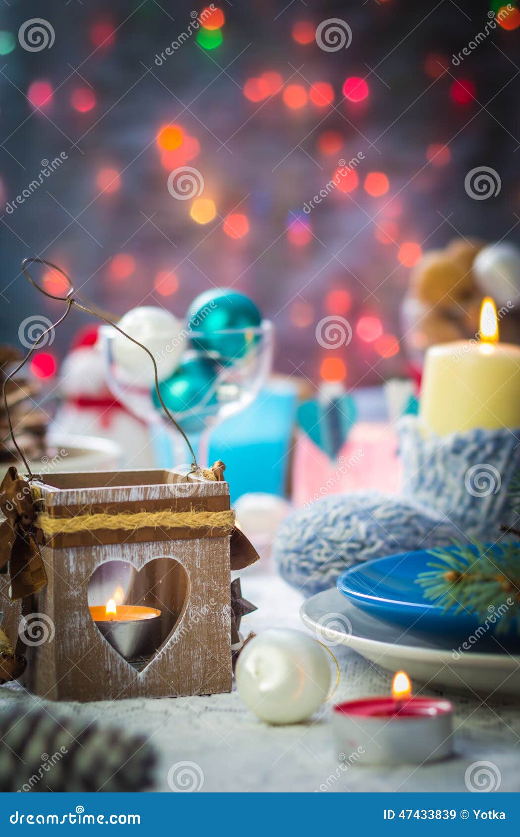 Christmas Festive Xmas Eve Table Board Setting New Year Snowman Stock ...