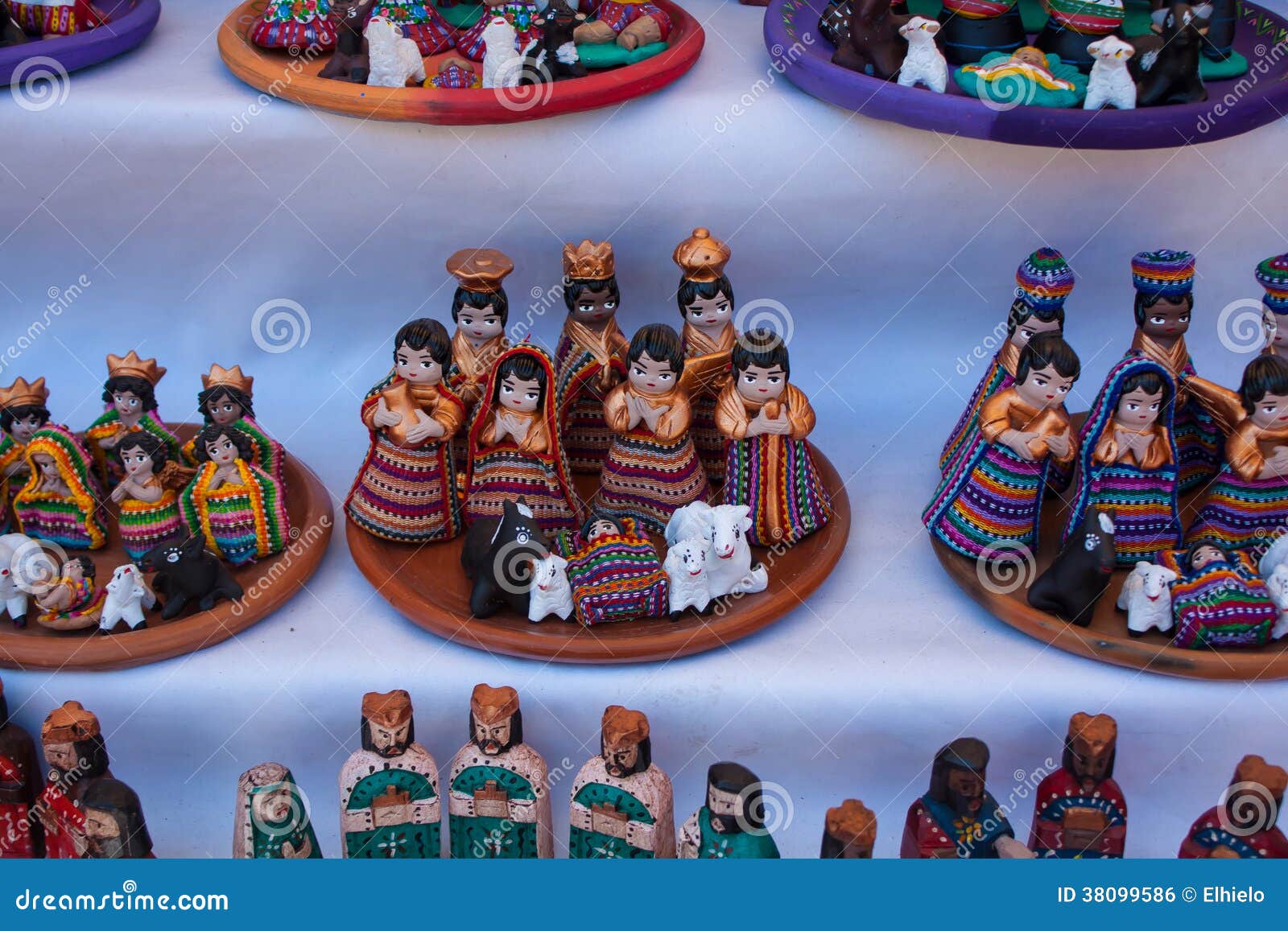 christmas figurines for sale at chichicastenango market