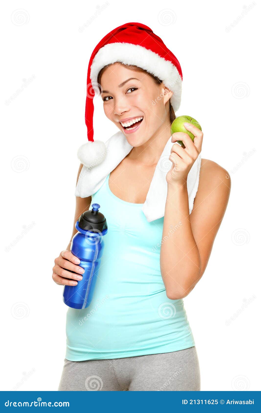 Christmas Fitness Woman Royalty Free Stock Photo - Image 