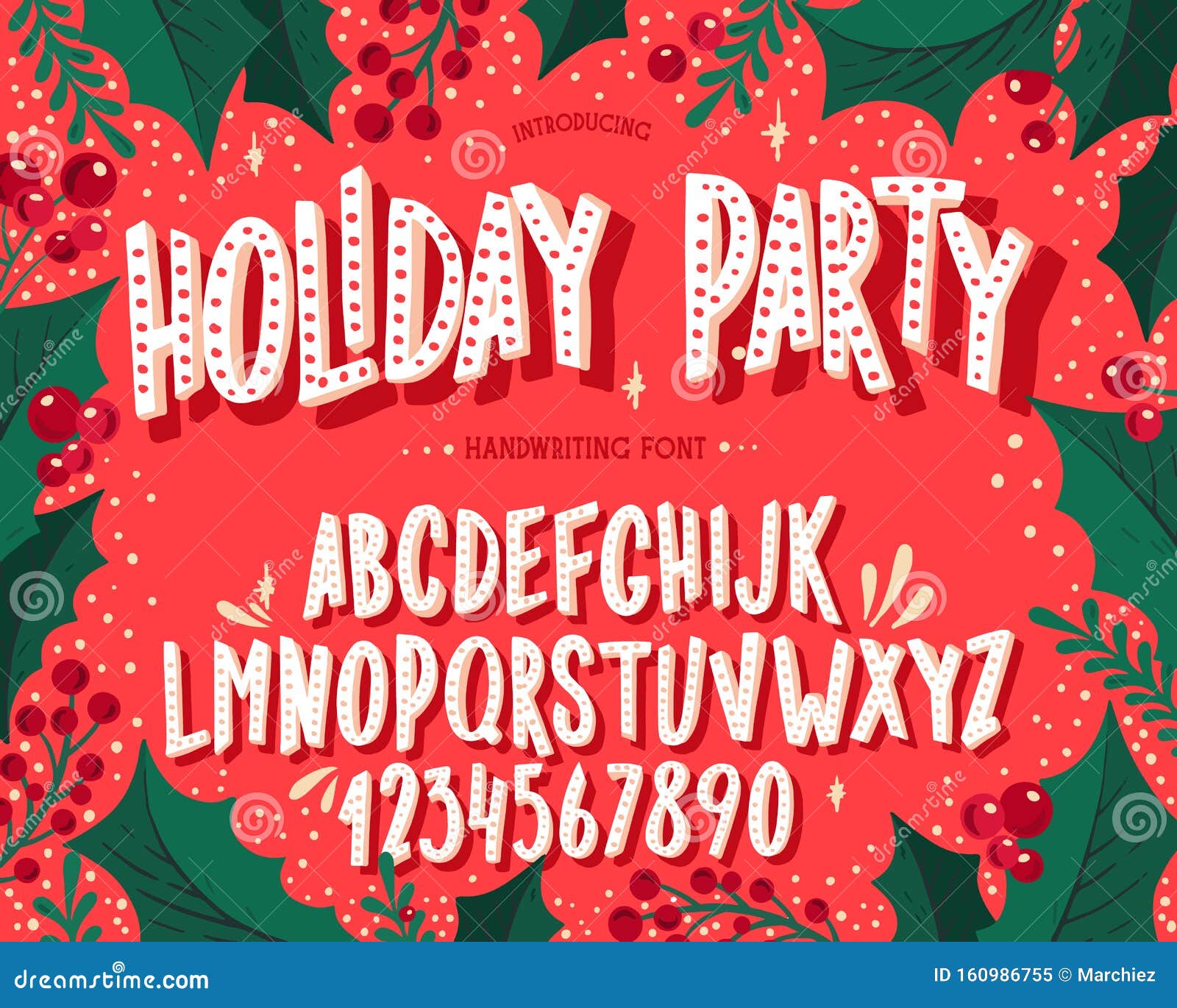 christmas font. holiday typography alphabet with festive s and season wishes