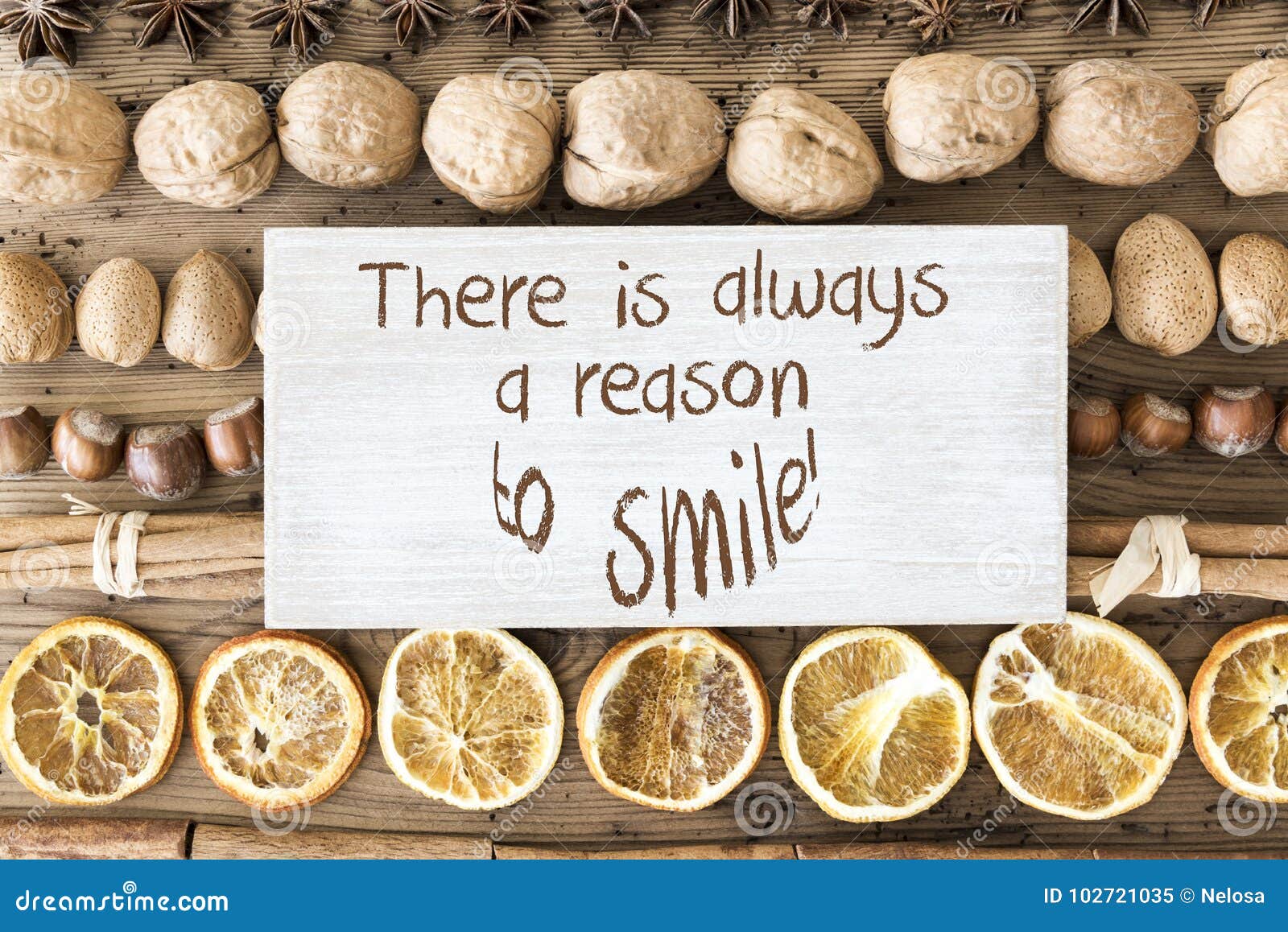 Christmas Food Flat Lay, Quote always Reason To Smile Stock Image ...