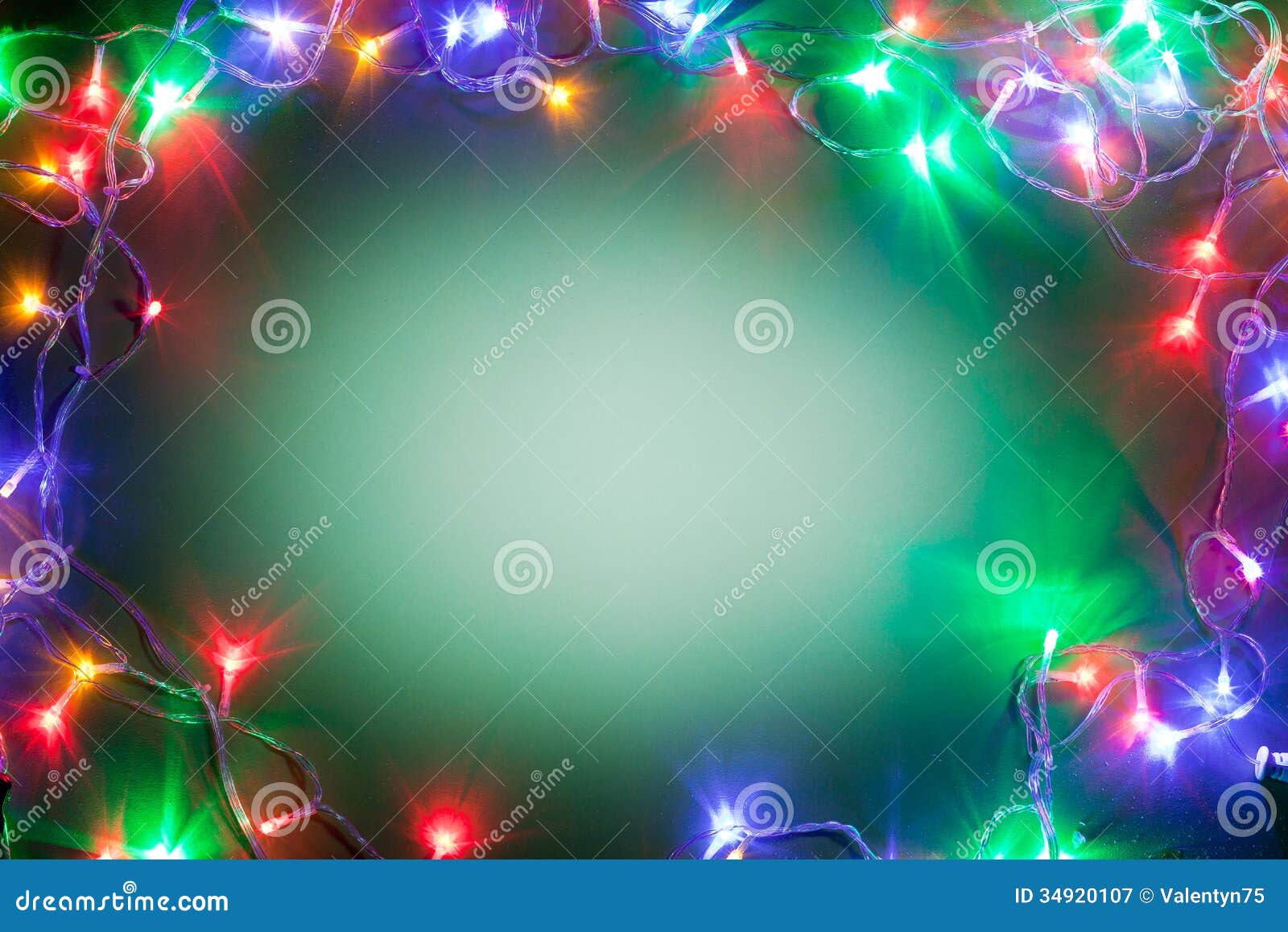 Christmas Frame With Fairy Lights. Stock Image Image of colorful, decorative 34920107
