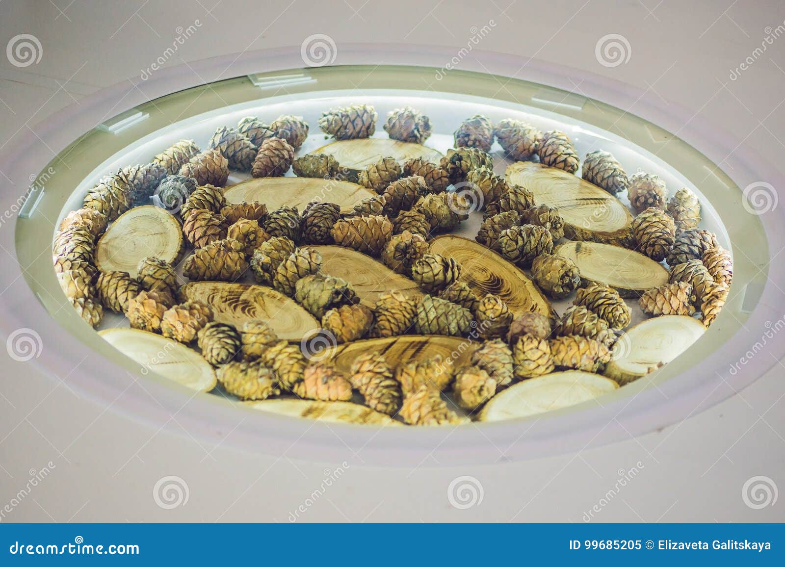 Christmas Frame of Fir Branches, Cones on a White Background Wit Stock