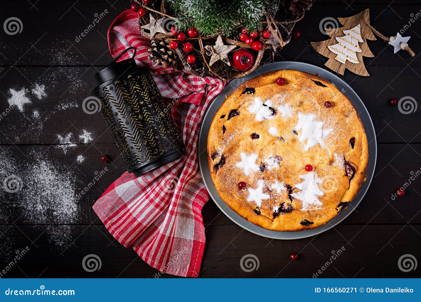 Christmas Fruit Cake, Pudding on Dark Table. Stock Image Image of sweet, pastry 166560271