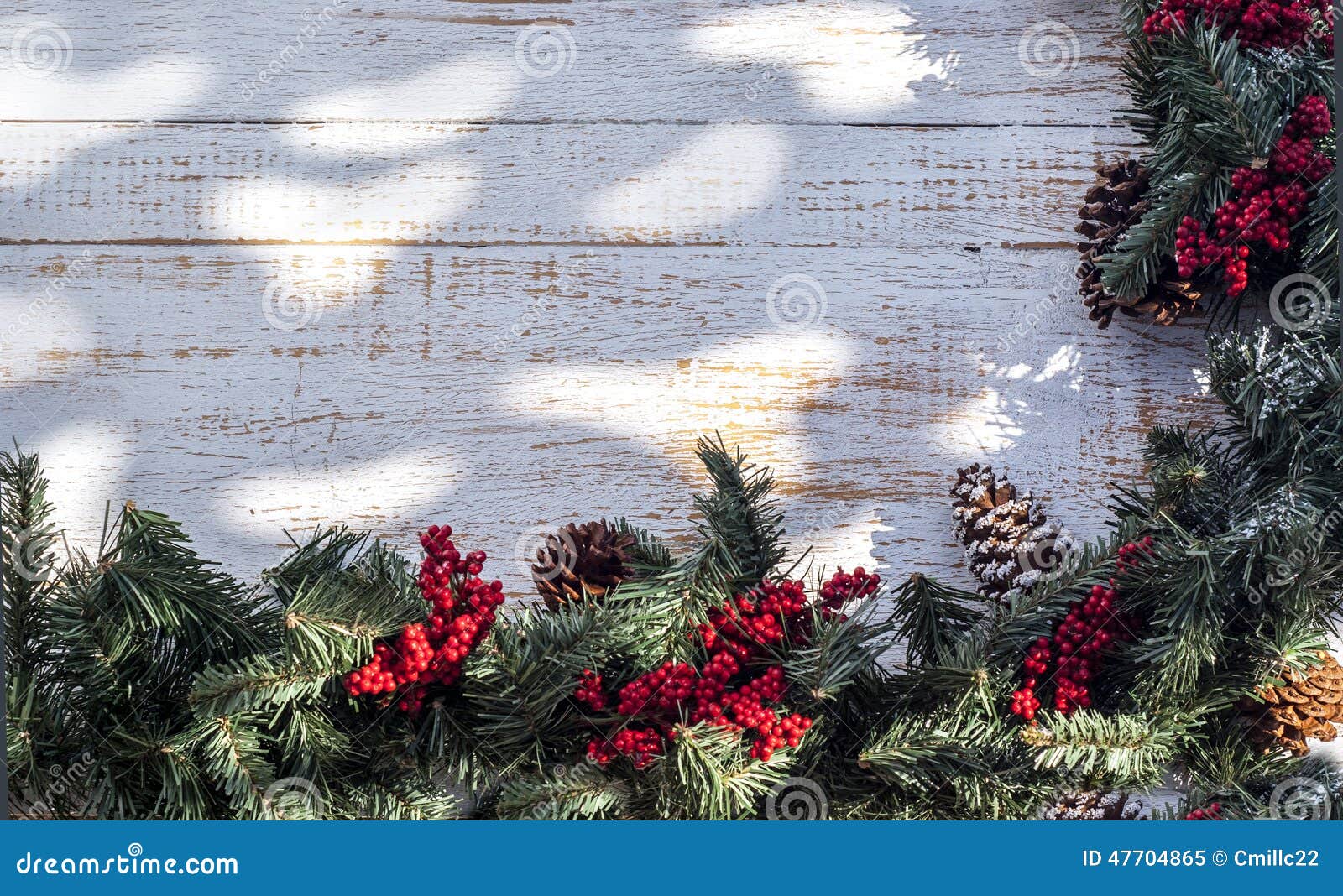 christmas garland on country porch