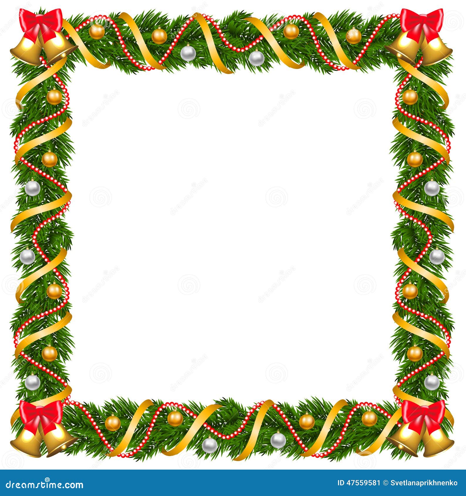 Christmas garland frame stock vector. Illustration of holiday 47559581