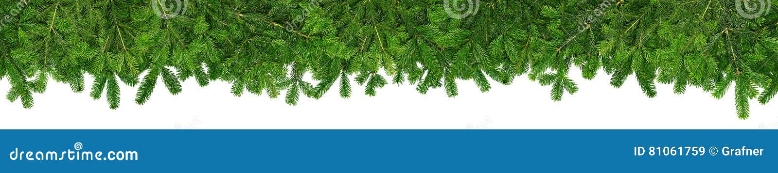 christmas garland super wide panorama banner with fir branches