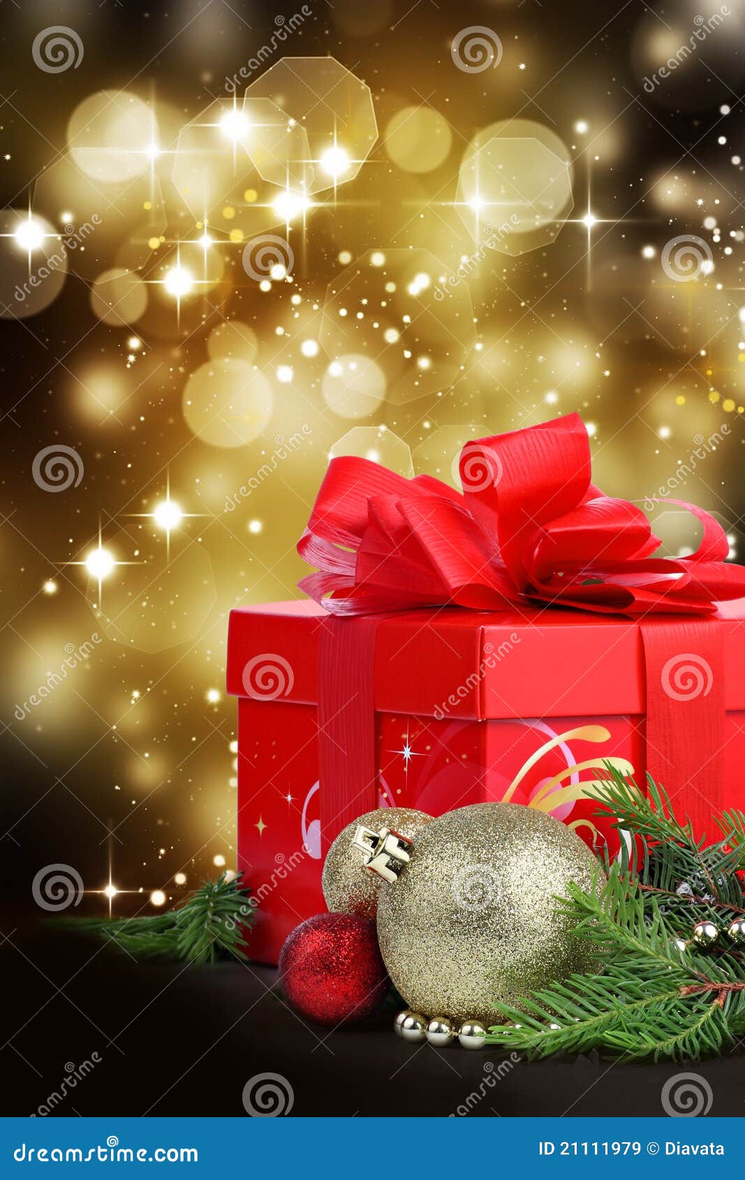 Christmas Gift with Abstract Background Stock Image - Image of ornament