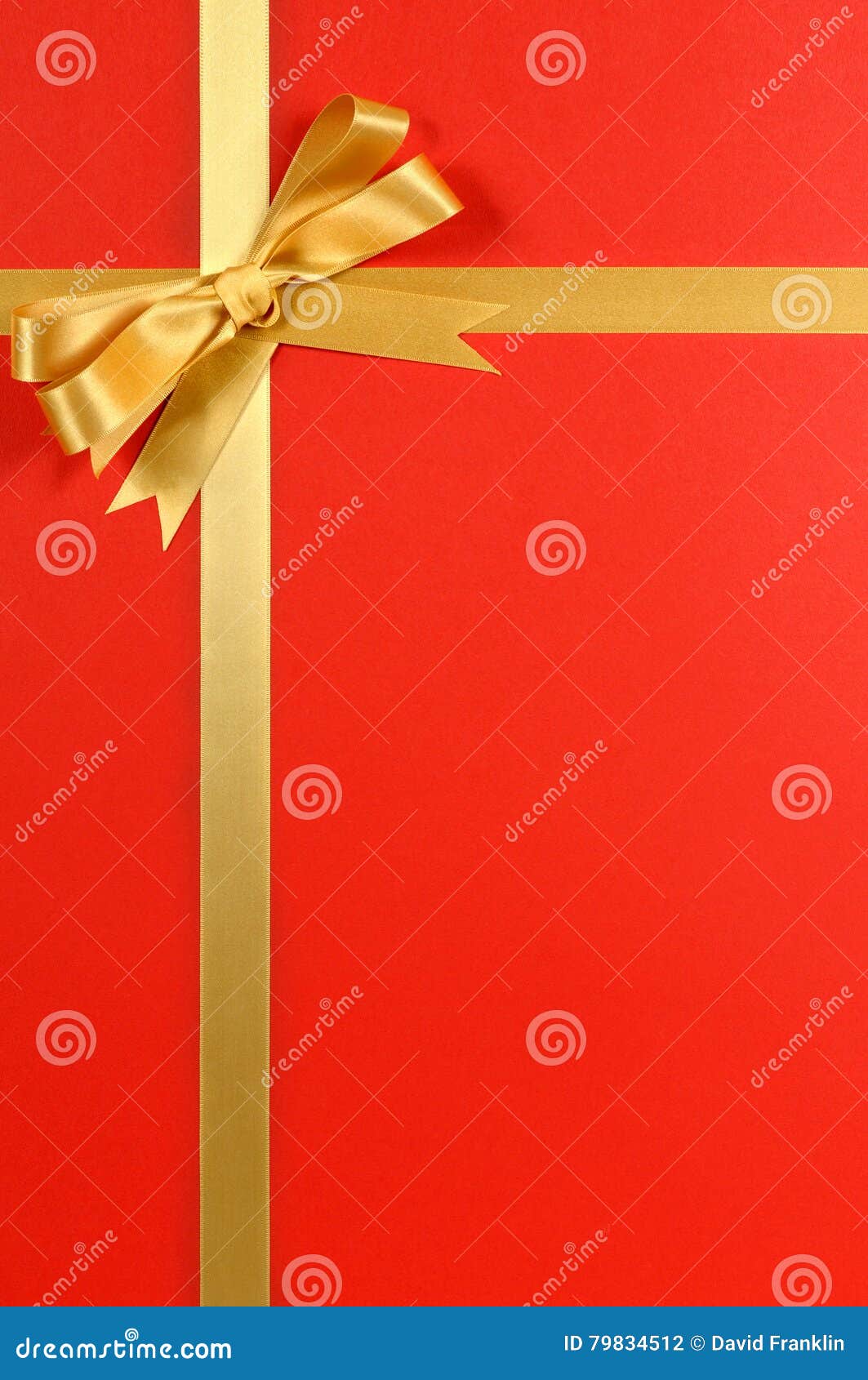 Red Ribbon Corner Isolated White Background Copy Space Christmas