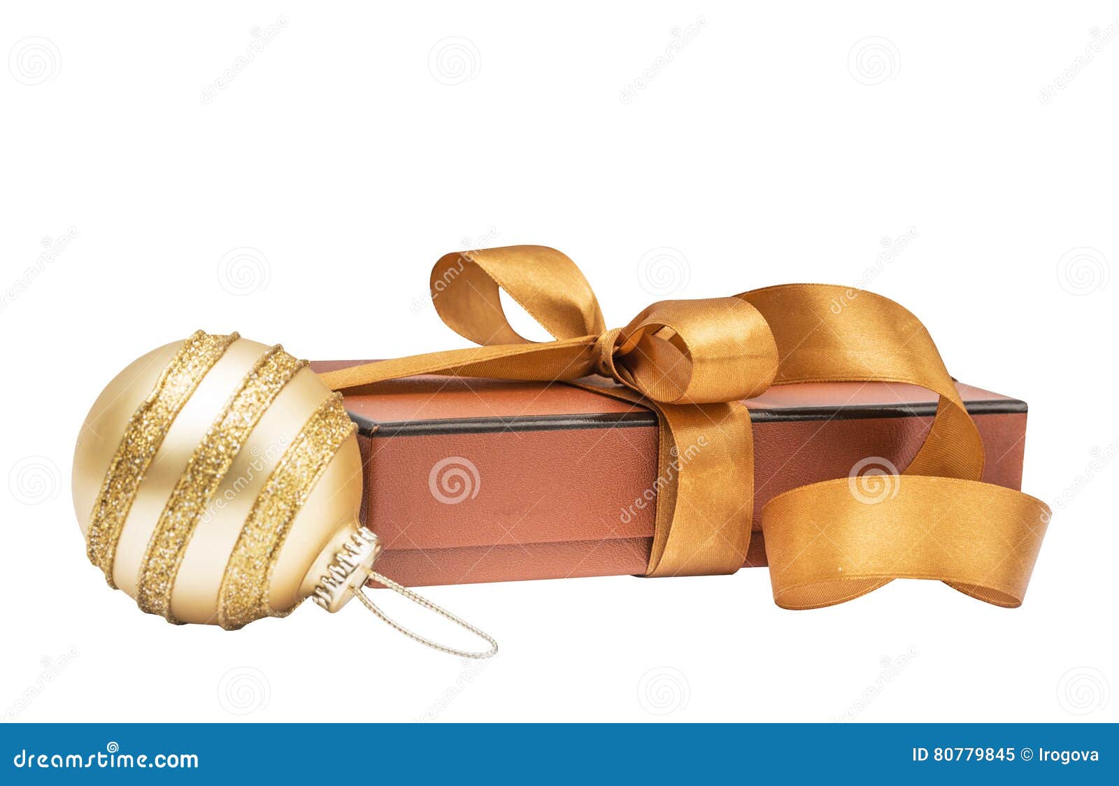 Christmas Gift Box with Christmas Ball Stock Image Image of celebrate