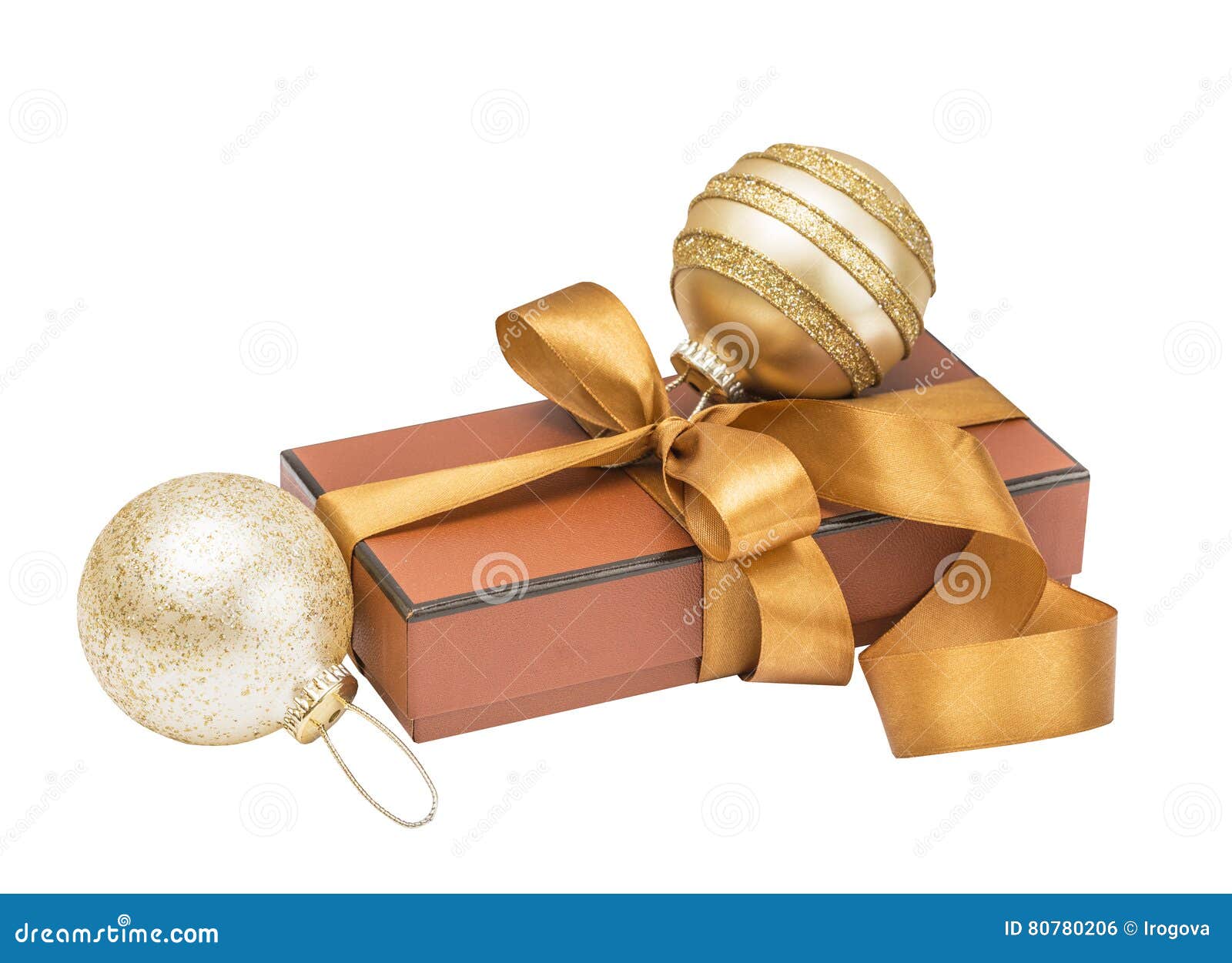 Christmas Gift Box with Christmas Ball Stock Photo Image of bright