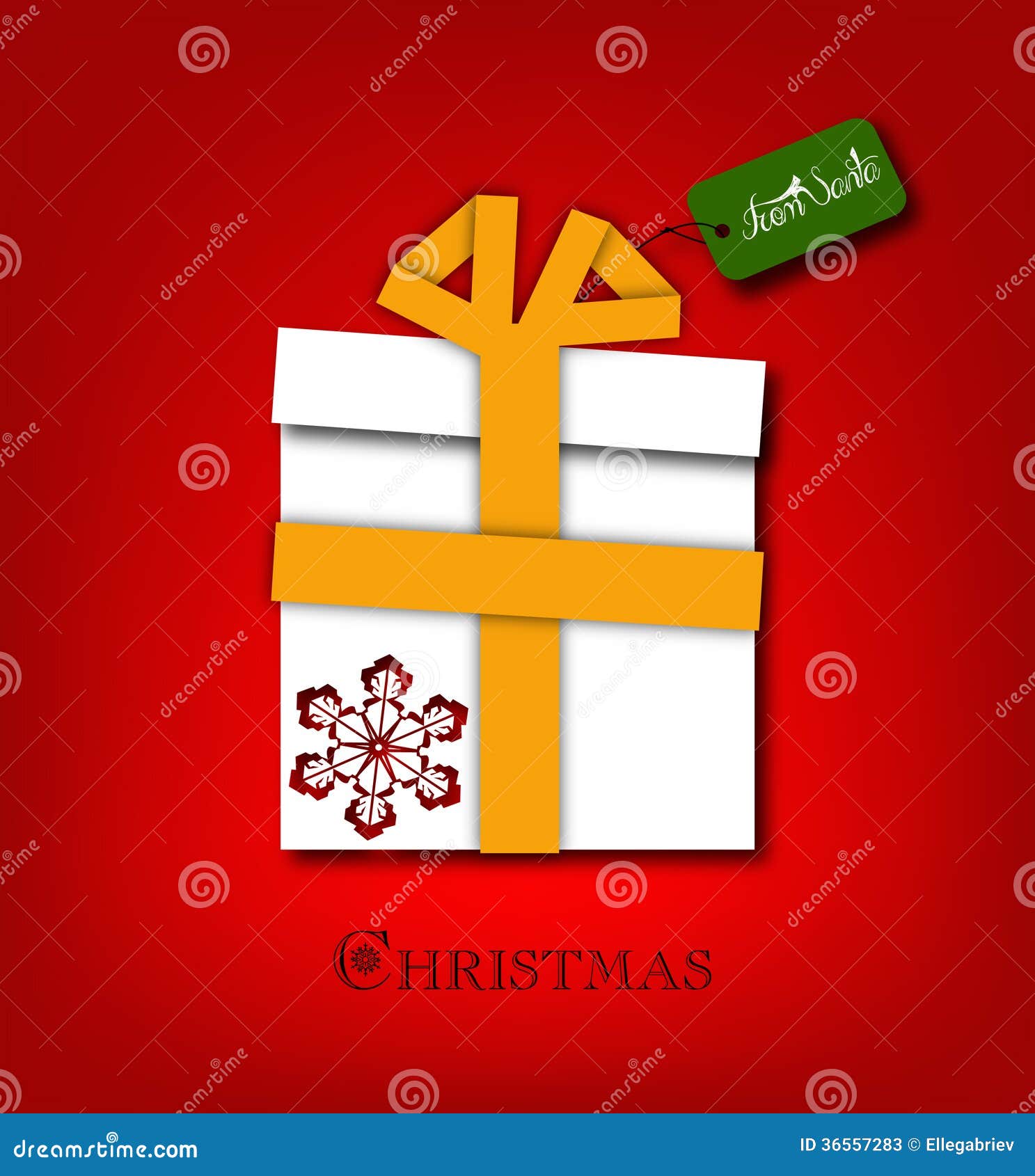 Christmas Gift Box with Ribbon Stock Illustration Illustration of