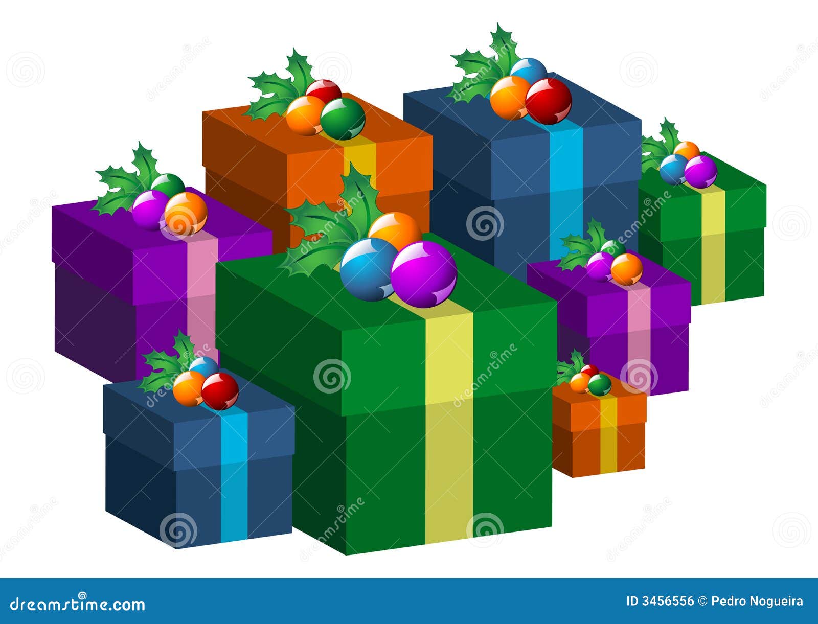 Christmas gift boxes stock vector. Illustration of decoration - 3456556