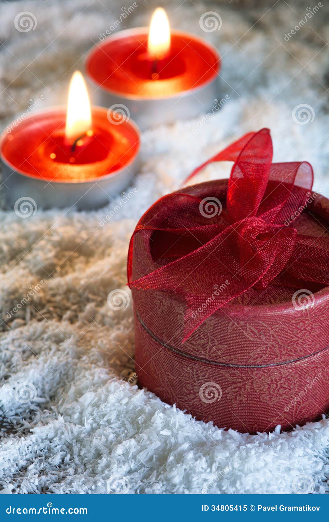 Christmas gift and candles stock image. Image of christmas 34805415