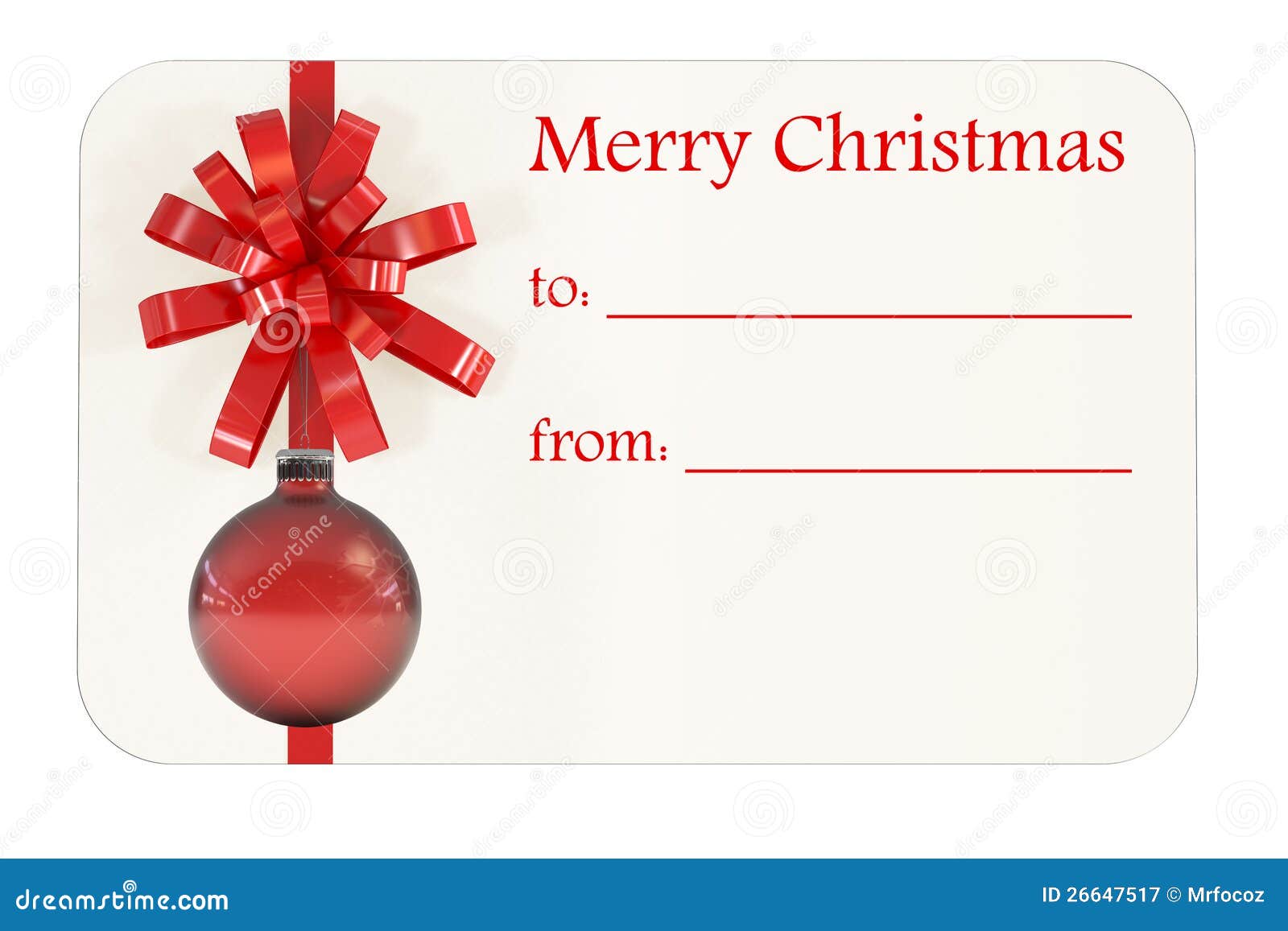 Christmas Gift Card Royalty Free Stock Photography - Image: 26647517