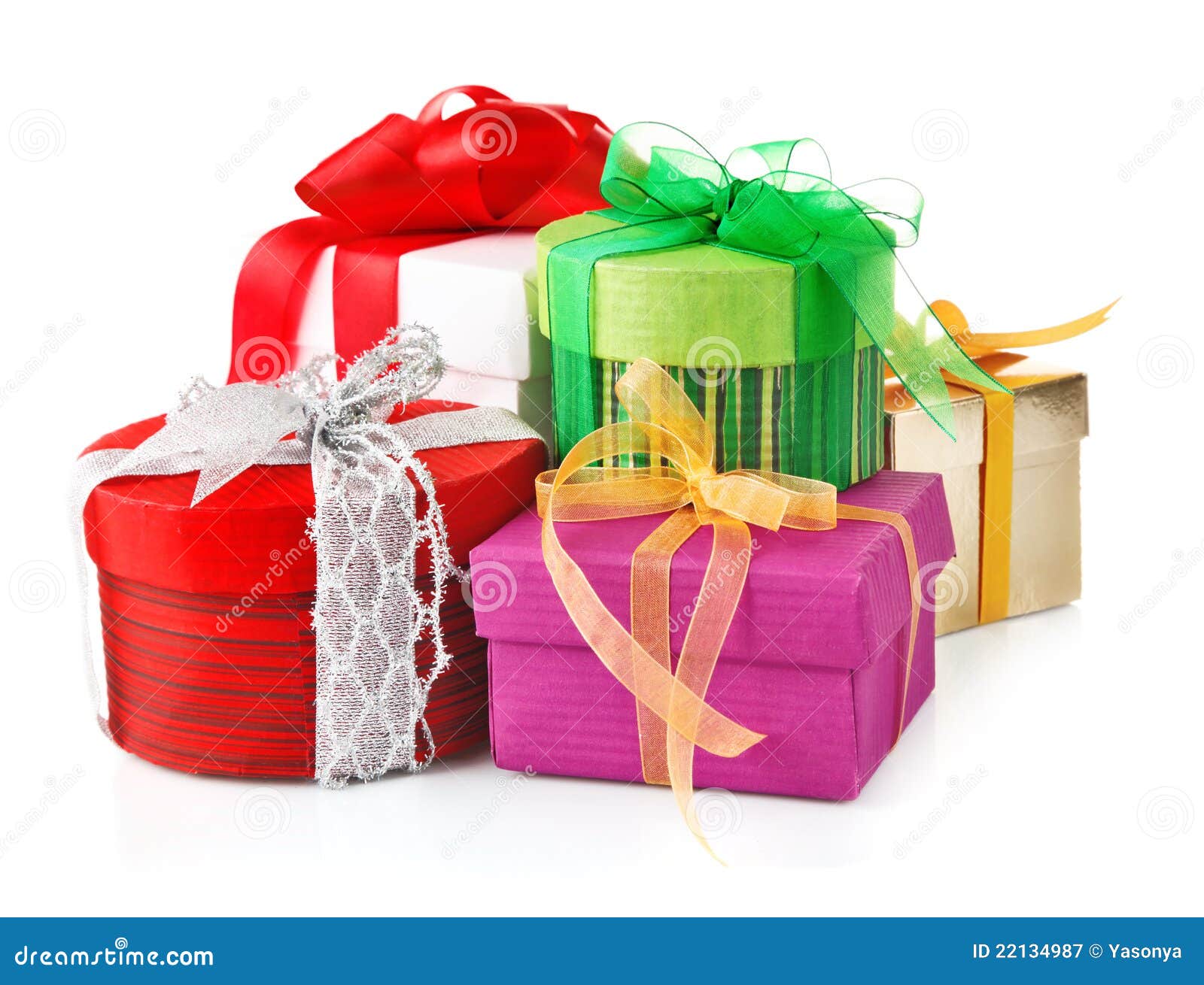 Christmas Gift With Ribbon And Bow Stock Image Image of event