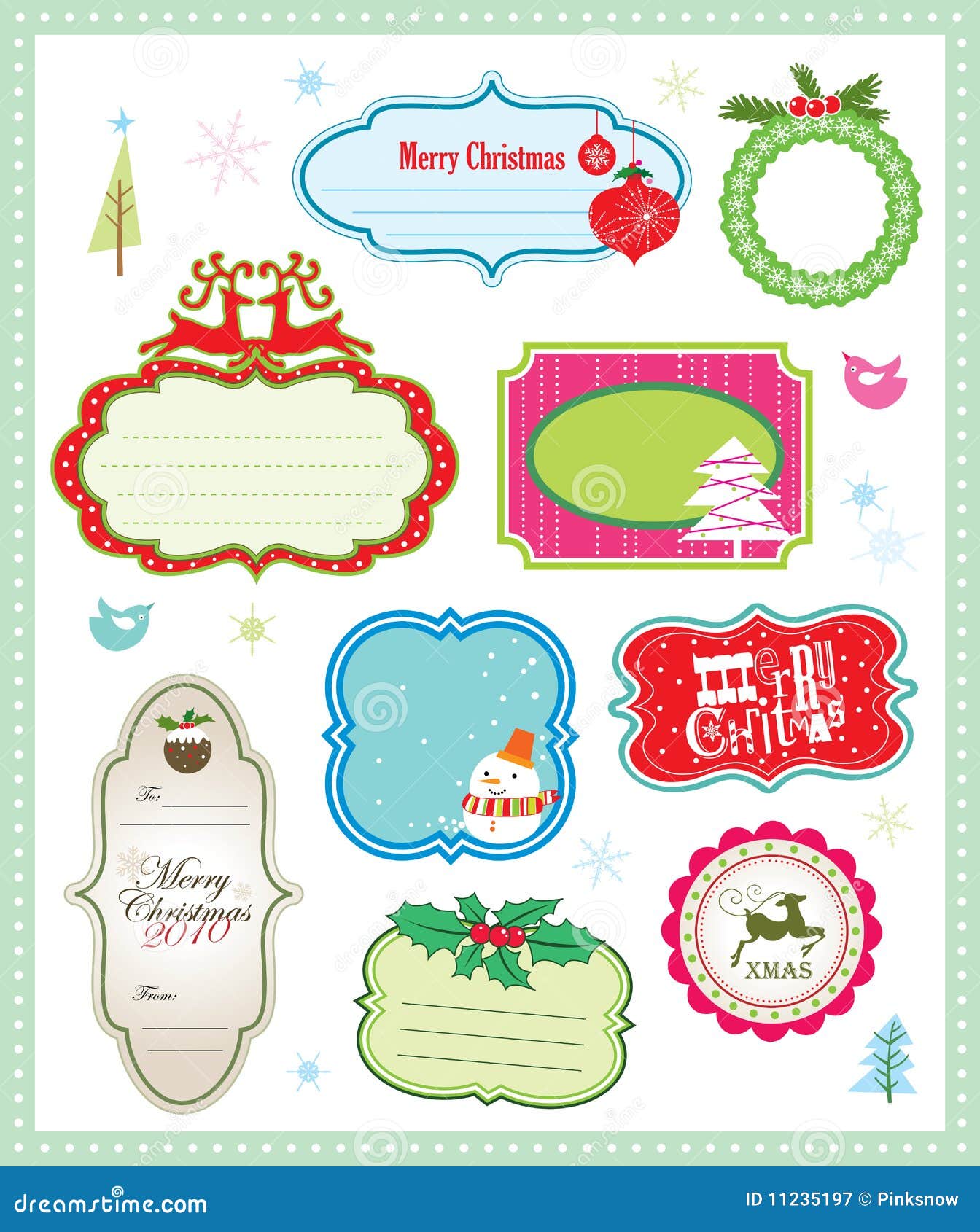 Christmas Gift Tag Collection Stock Vector - Image: 11235197