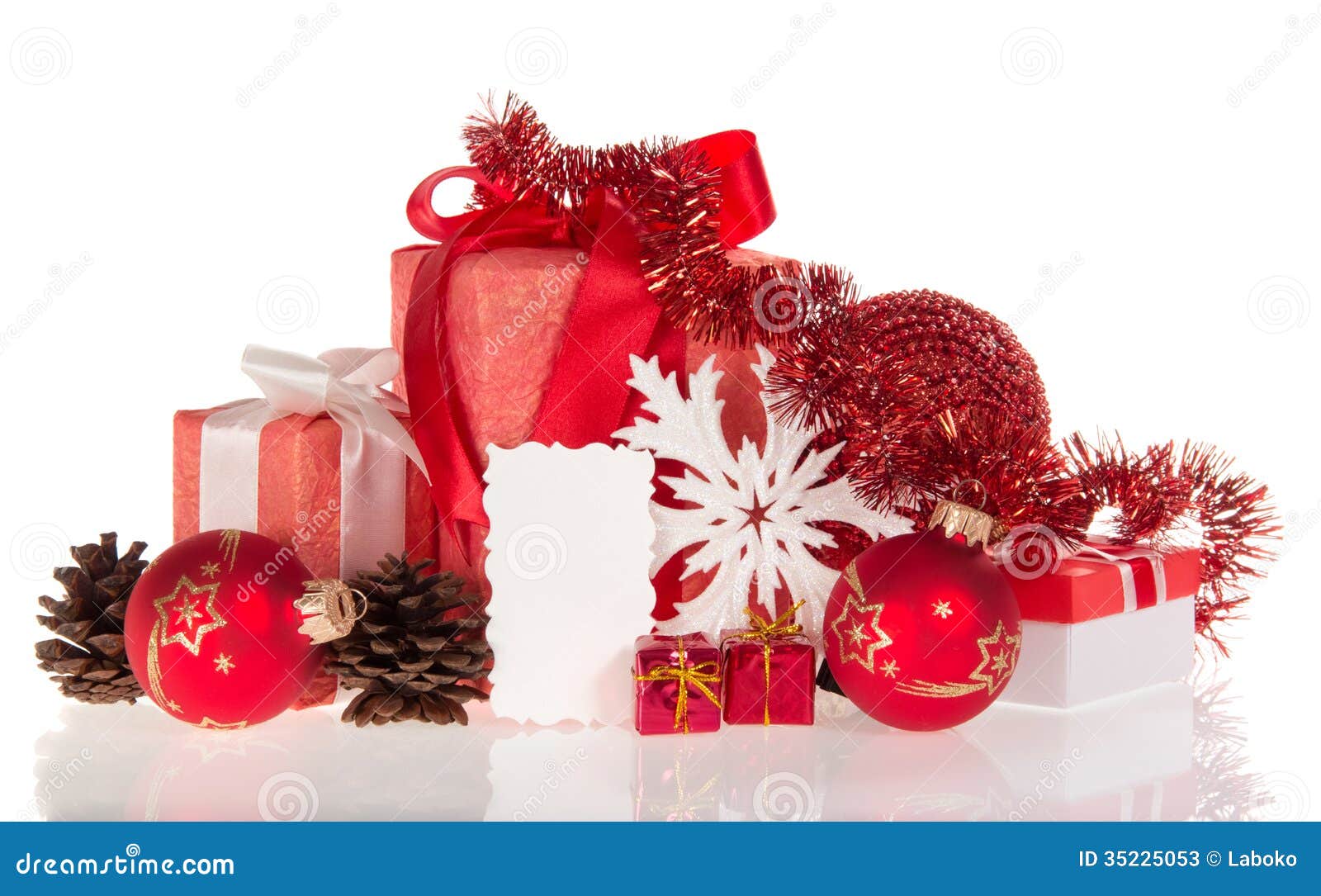  Christmas  Gifts  Decorations  And Empty Card Stock Image 