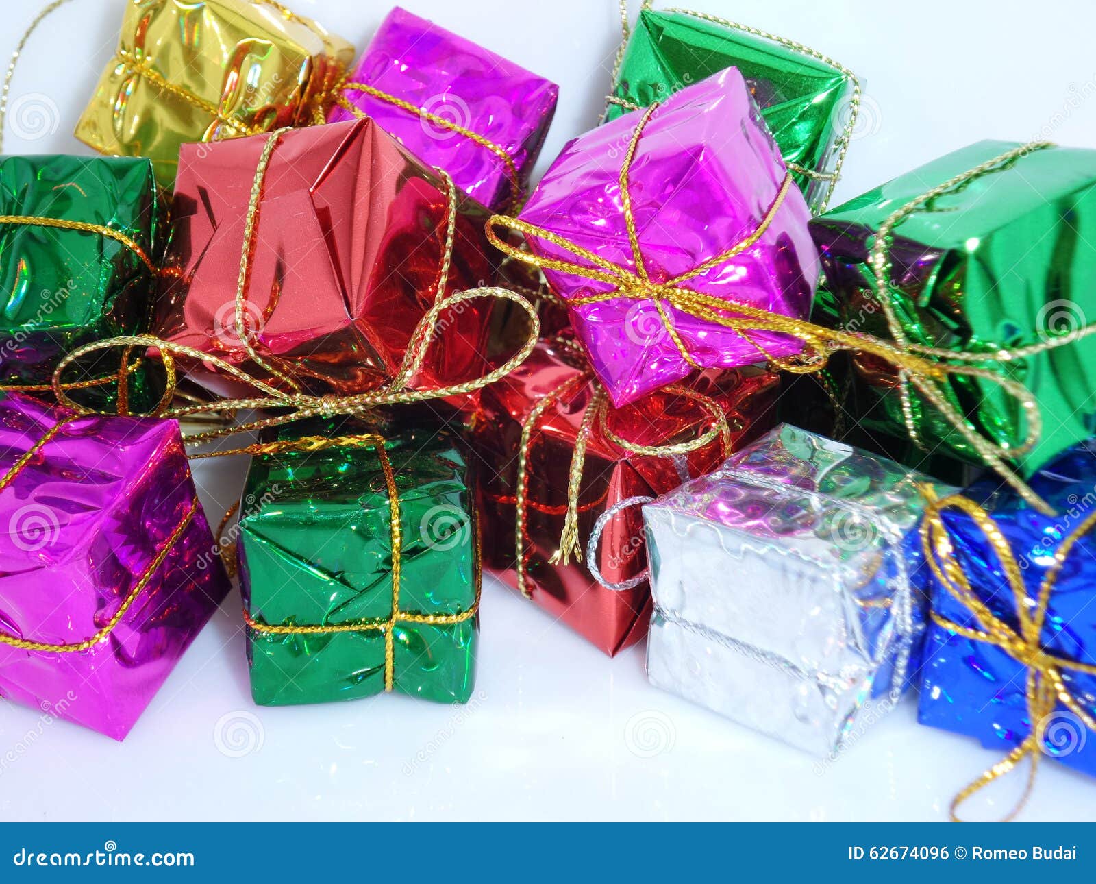 Christmas Gifts With White Background Stock Photo Image Of Green Shiny