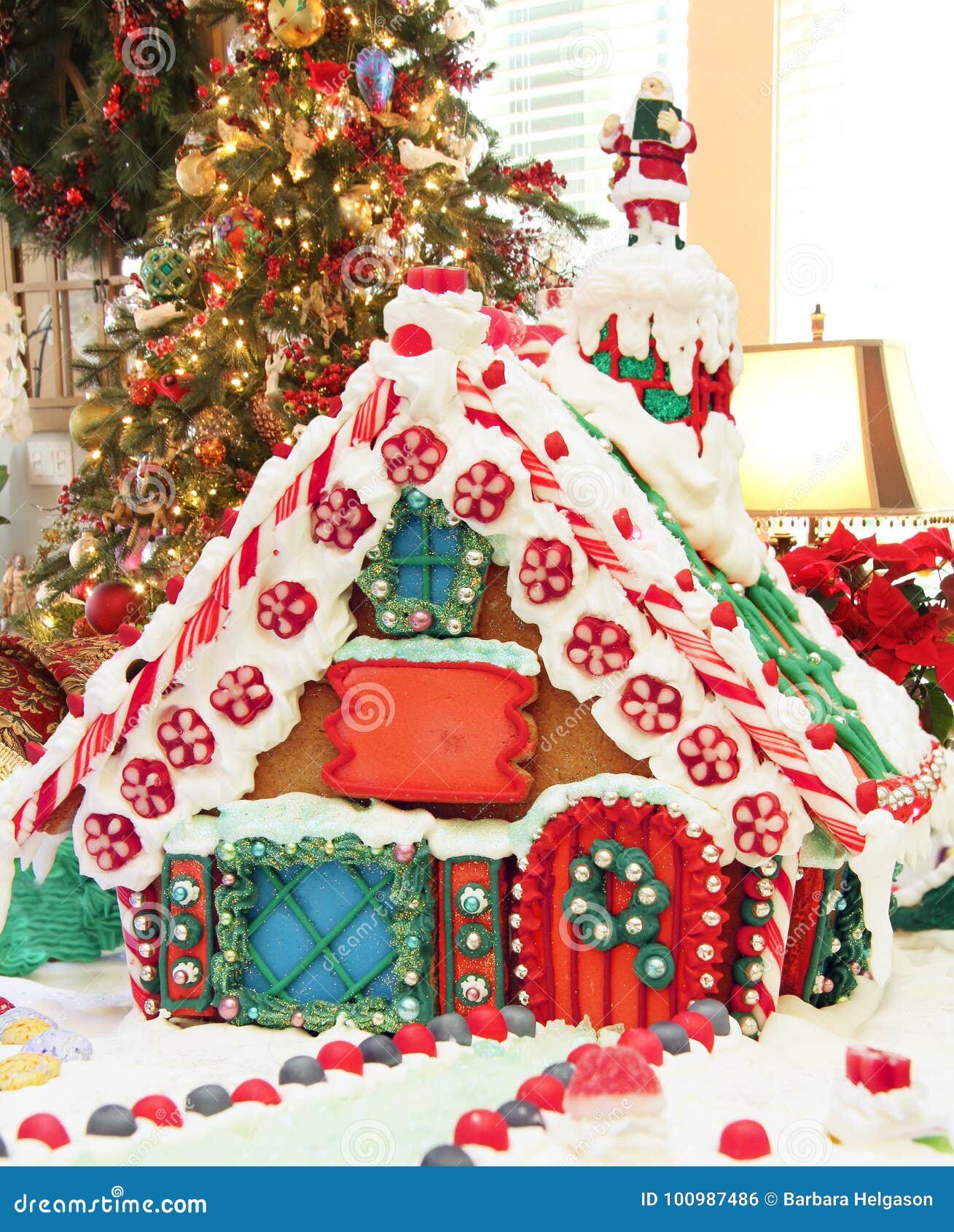 Christmas Gingerbread House Stock Photo Image of decor, gingerbread