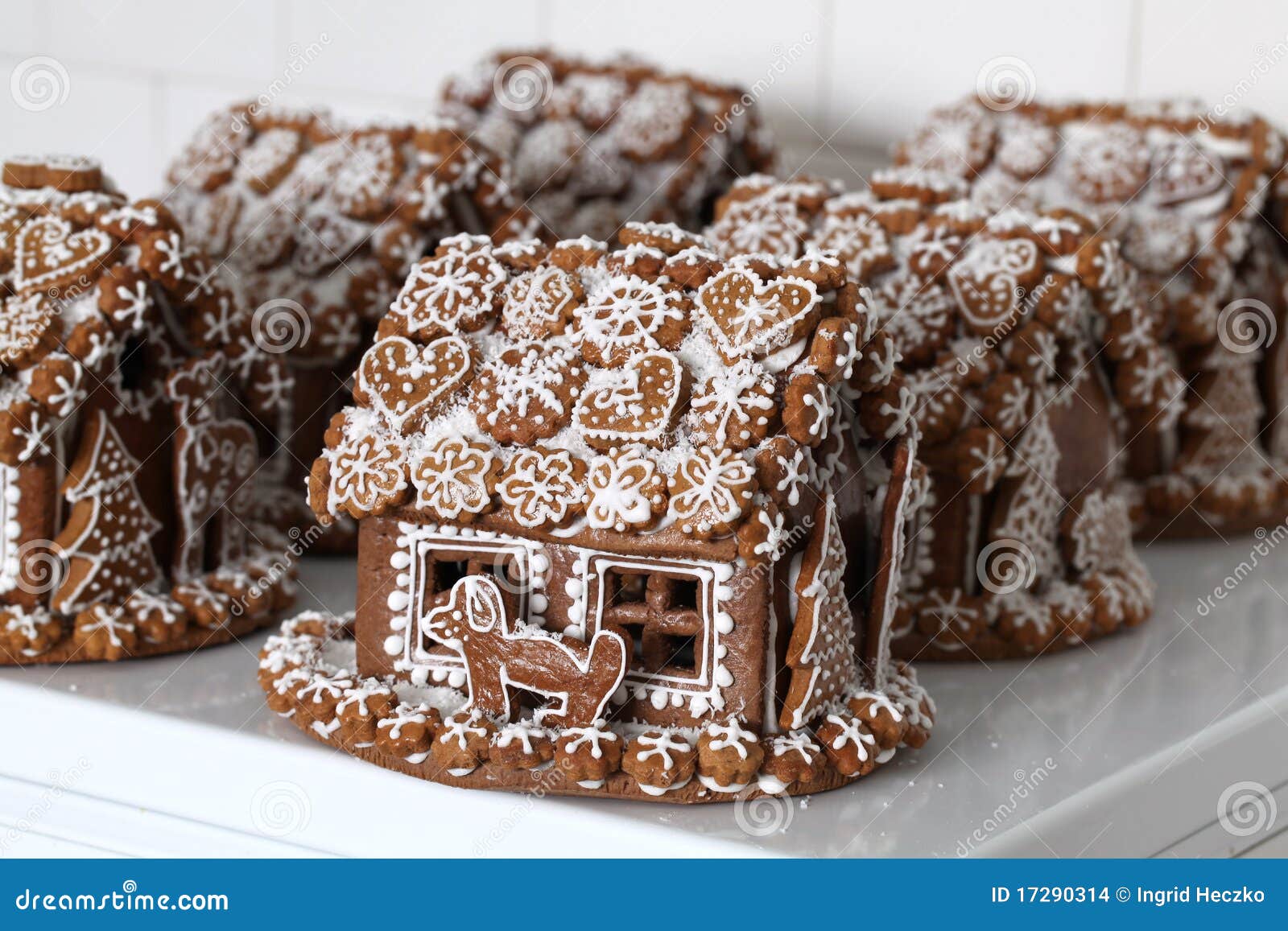 Christmas Gingerbread Houses in a Bakery Stock Photo Image of
