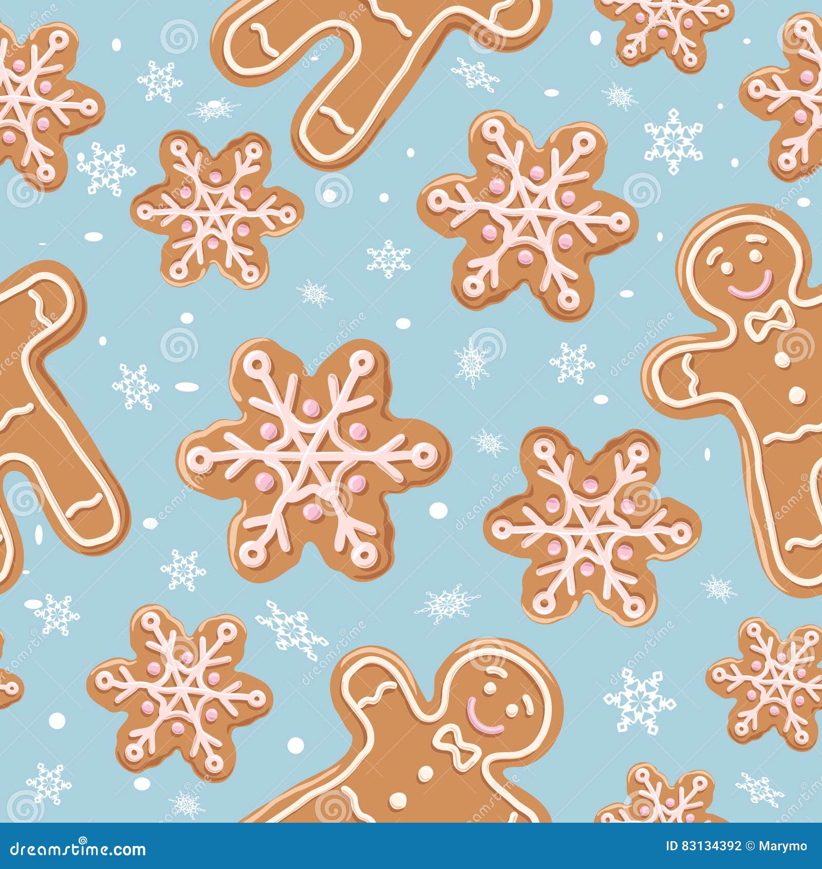 Christmas Gingerbread Seamless Pattern. Stock Vector - Illustration of  retro, holiday: 83134392