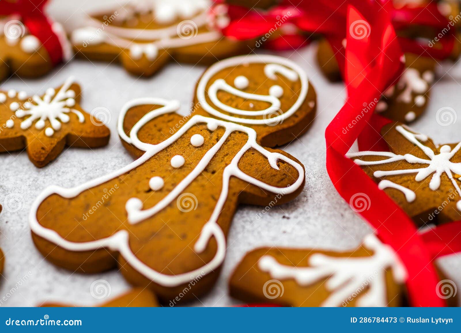 Christmas Gingerbred Decoration Background Stock Image - Image of ...