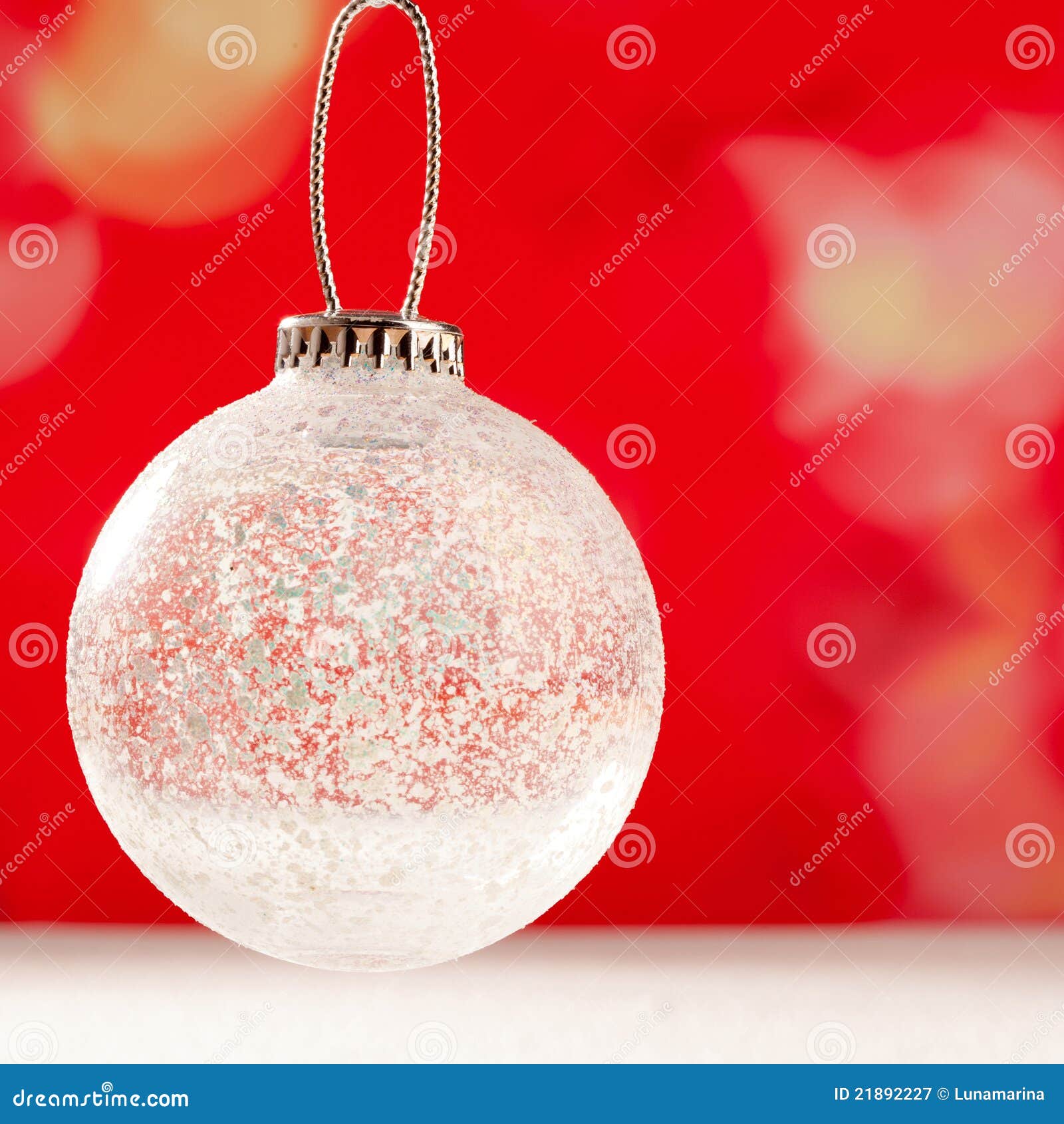 Christmas Glass Transparent Bauble On Snow Stock Image 