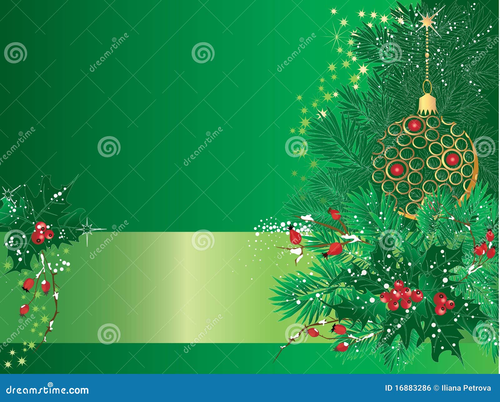 Christmas green card stock vector. Illustration of greeting 16883286