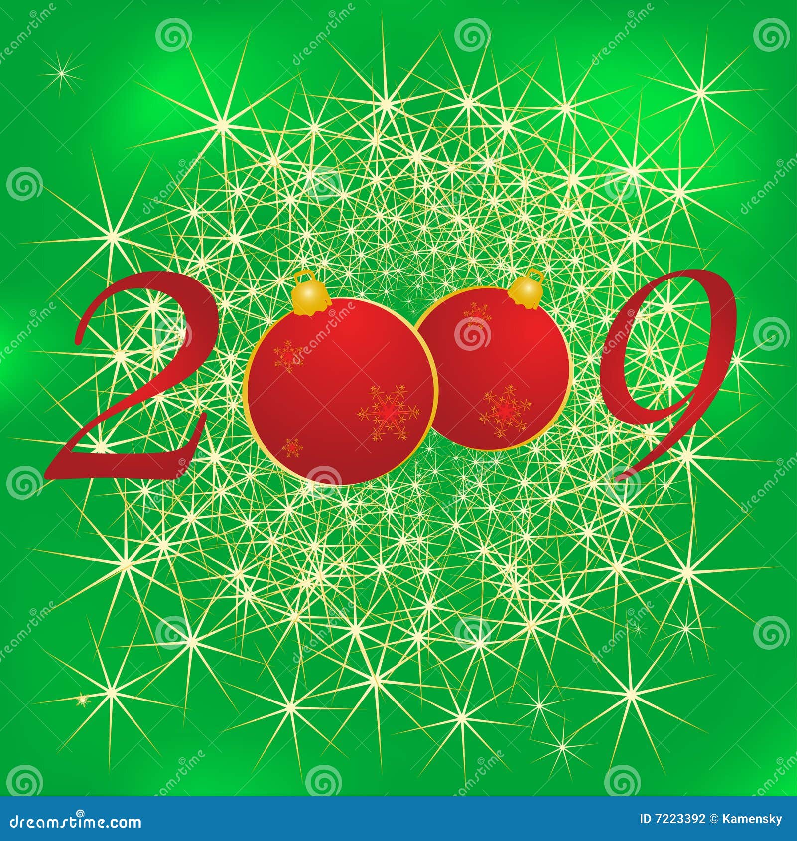 Christmas green card stock vector. Illustration of celebration 7223392